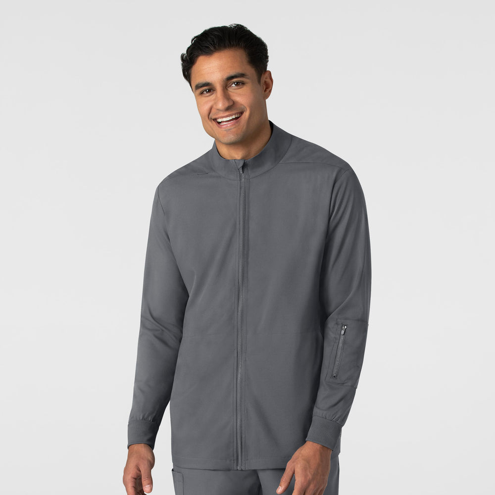 Boundless 8351 Men's Warm Up Scrub Jacket Pewter