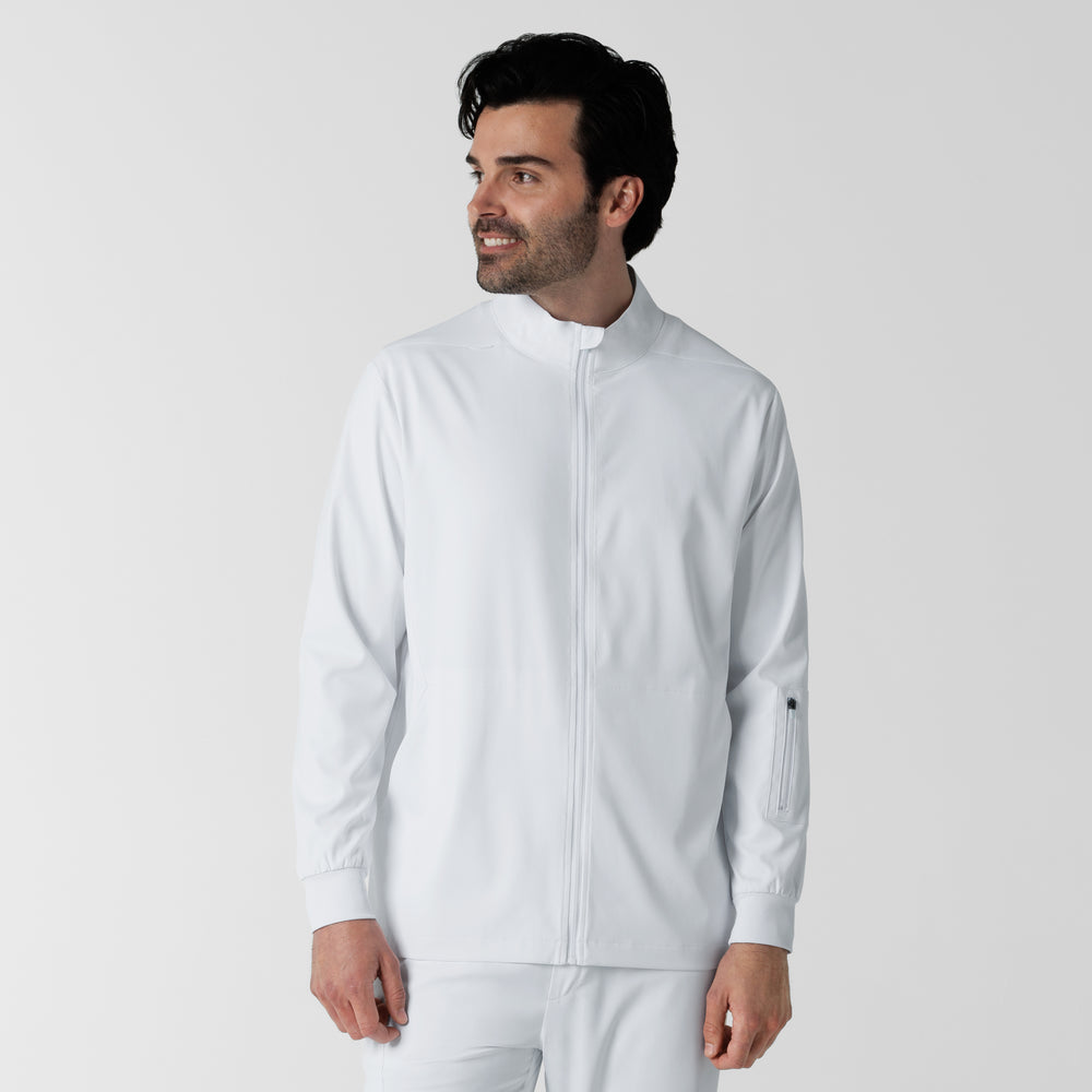 Boundless 8351 Men's Warm Up Scrub Jacket White