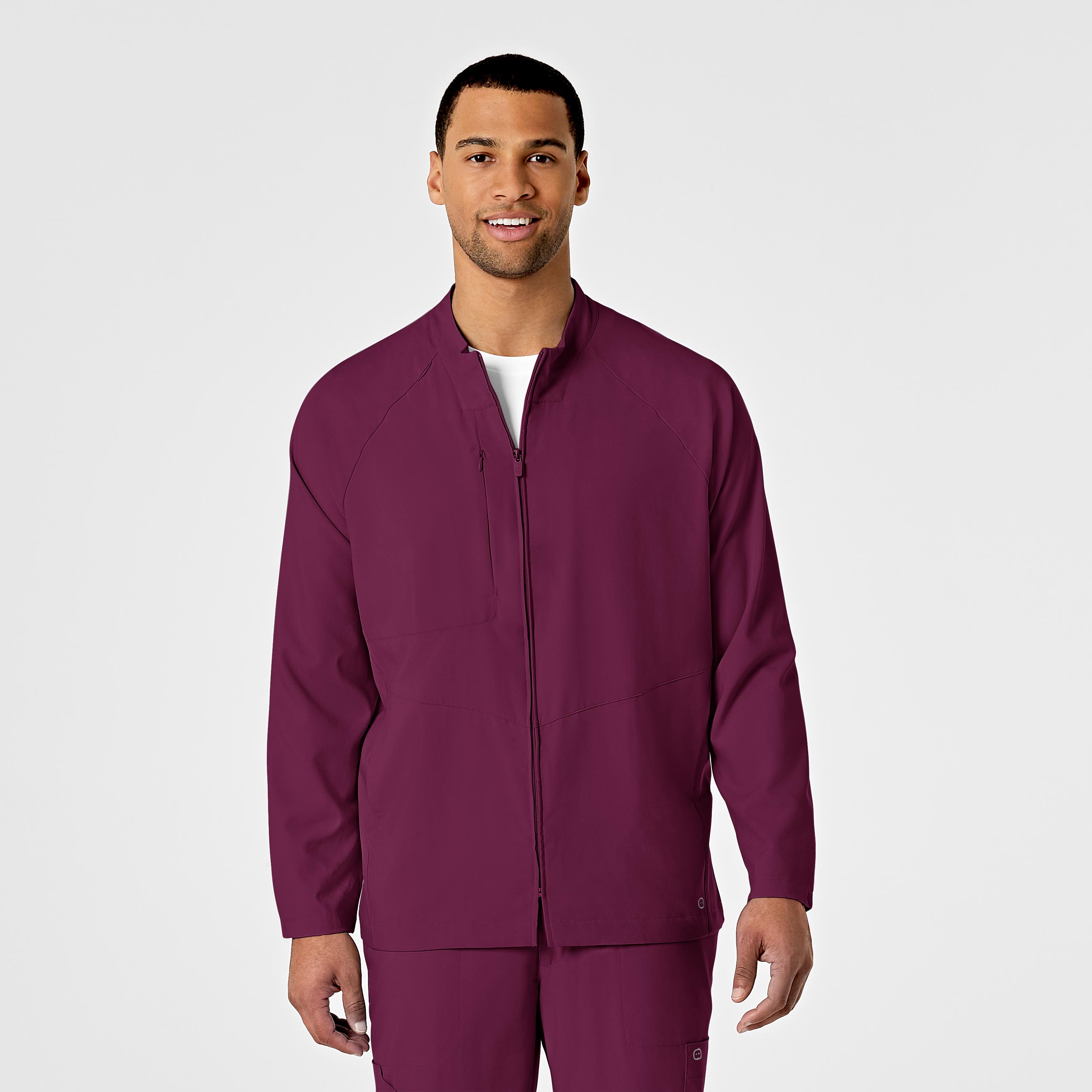 W123 8355 Men's Zip Front Warm Up Jacket Wine