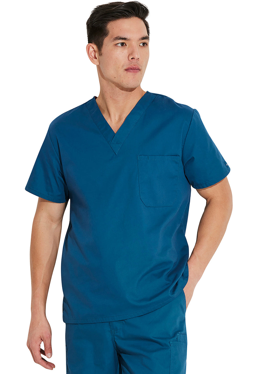 EDS Signature 83706 Unisex Unisex Tuckable V-Neck Scrub Top Caribbean Blue