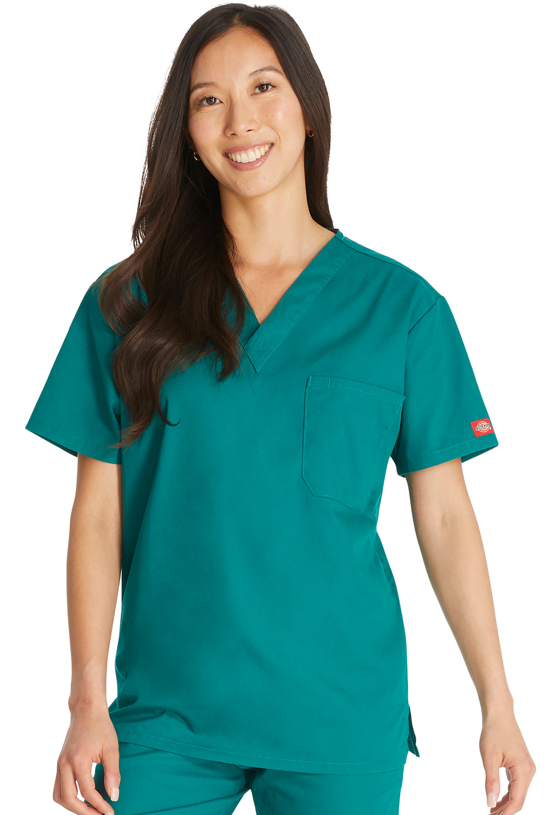 EDS Signature 83706 Unisex Unisex Tuckable V-Neck Scrub Top Hunter Green