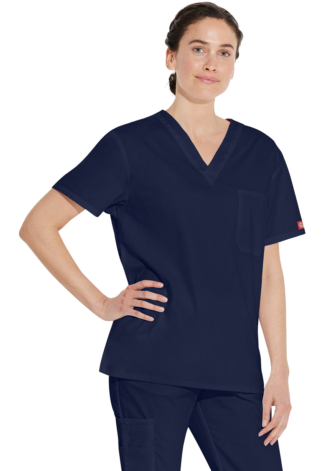 EDS Signature 83706 Unisex Unisex Tuckable V-Neck Scrub Top Navy