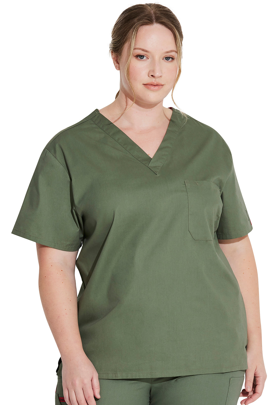 EDS Signature 83706 Unisex Unisex Tuckable V-Neck Scrub Top Olive