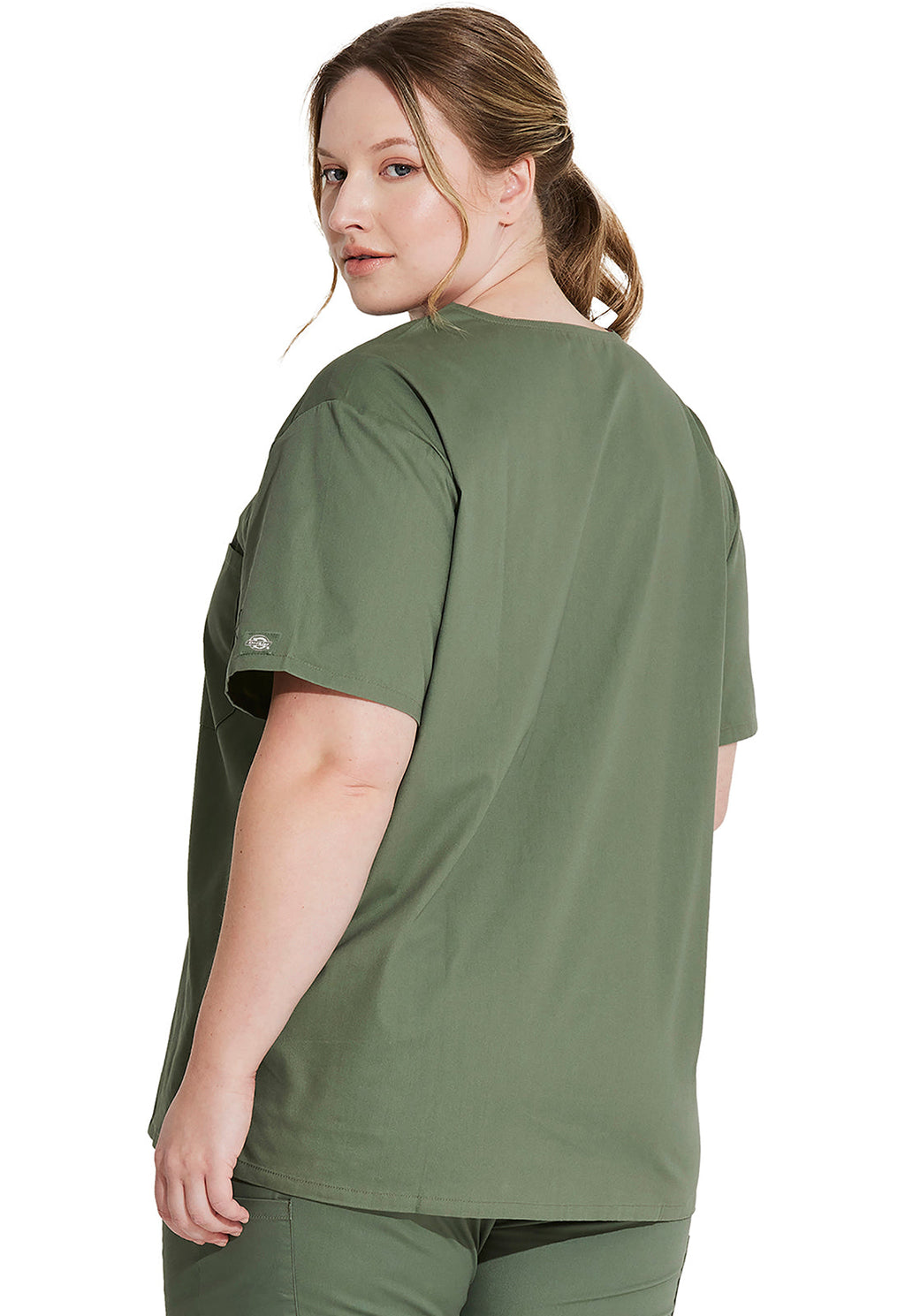 EDS Signature 83706 Unisex Unisex Tuckable V-Neck Scrub Top Olive