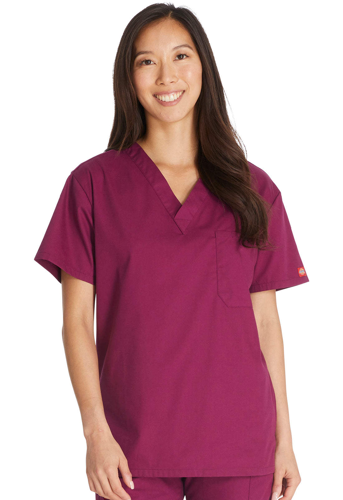 EDS Signature 83706 Unisex Unisex Tuckable V-Neck Scrub Top Wine