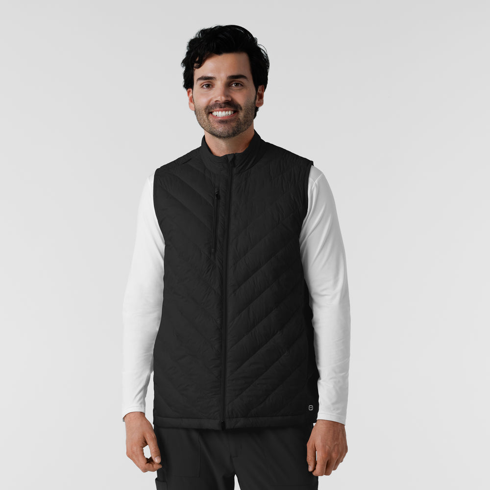 Layers 8377 Men's Quilted Scrub Vest Black
