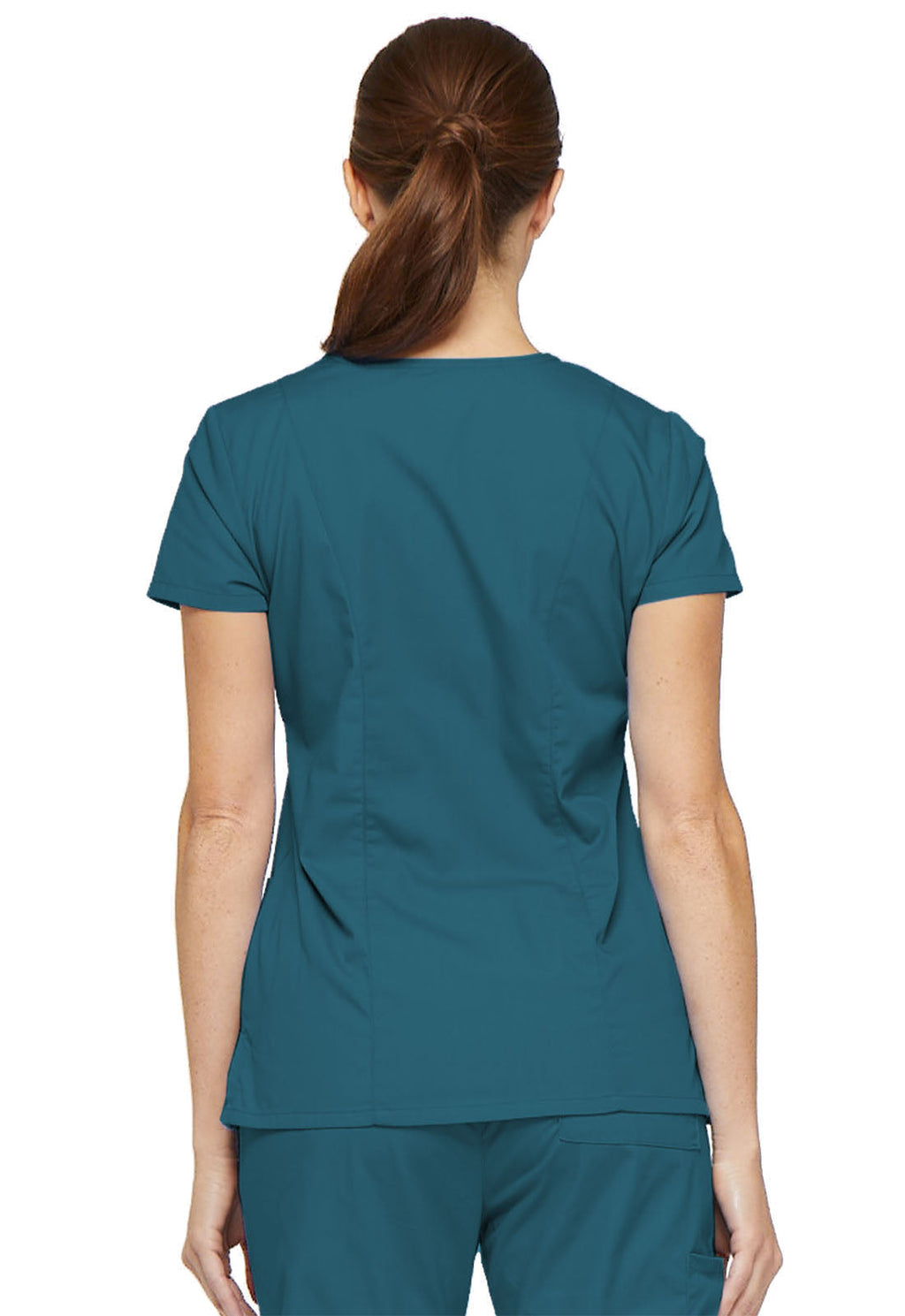 EDS Signature 85906 Women's V-Neck Scrub Top Caribbean Blue