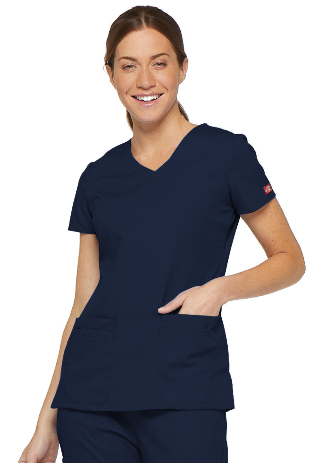 EDS Signature 85906 Women's V-Neck Scrub Top Navy