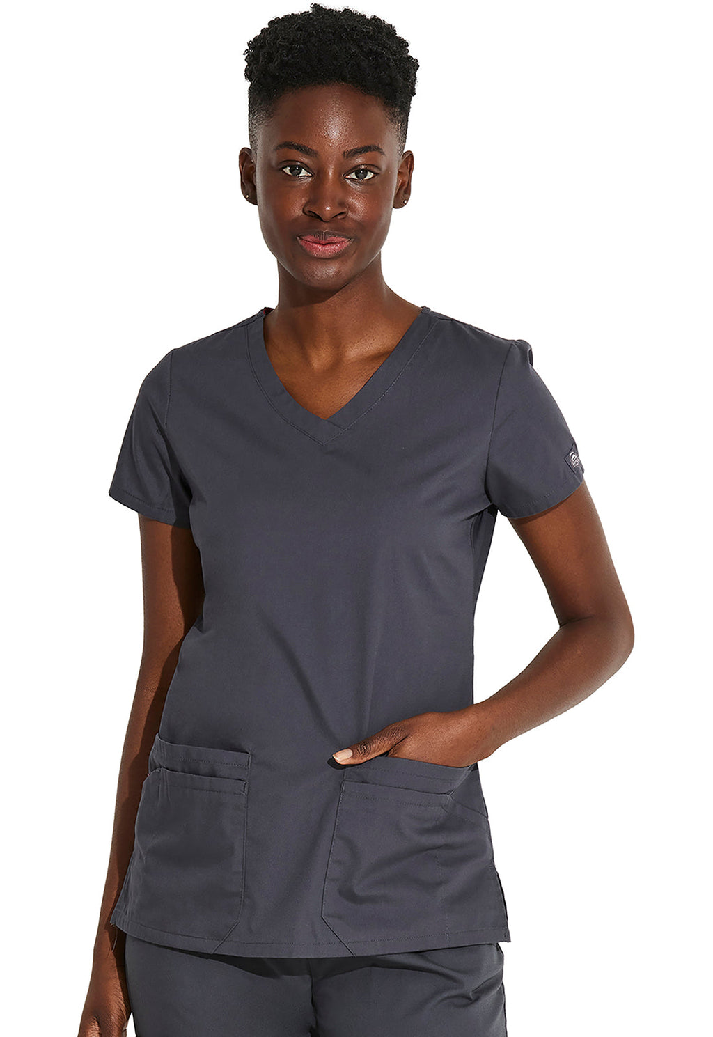 EDS Signature 85906 Women's V-Neck Scrub Top Pewter