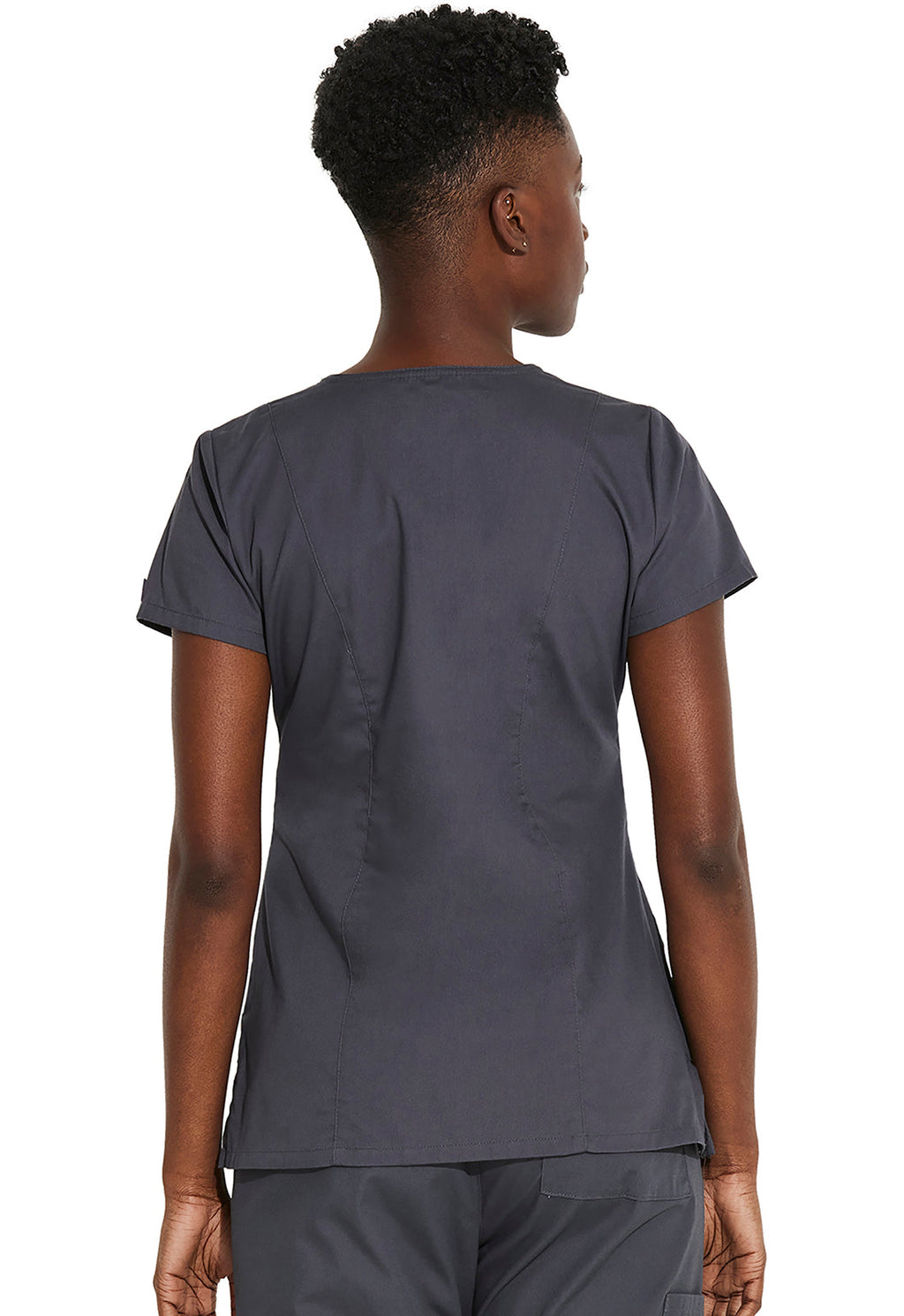 EDS Signature 85906 Women's V-Neck Scrub Top Pewter
