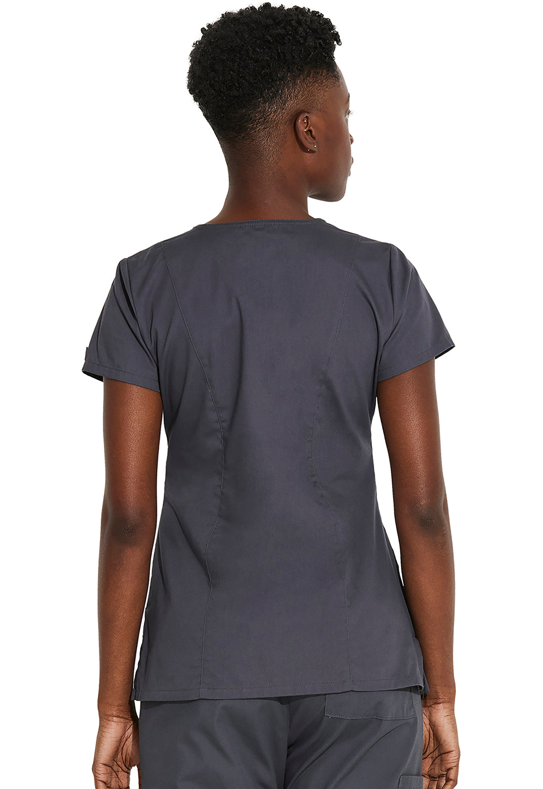 EDS Signature 85906 Women's V-Neck Scrub Top Pewter