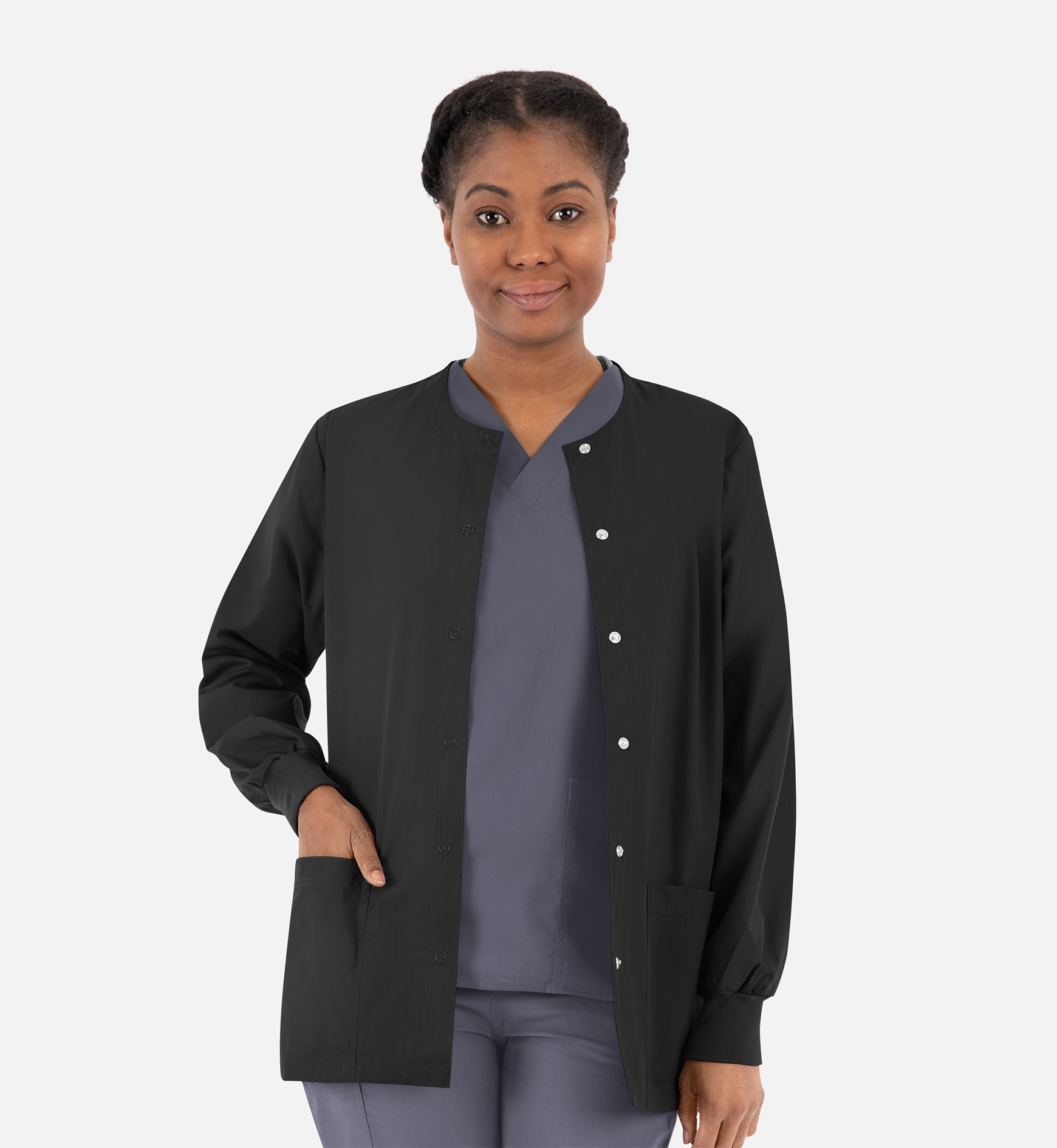 Core 8606 Unisex Snap Jacket Black