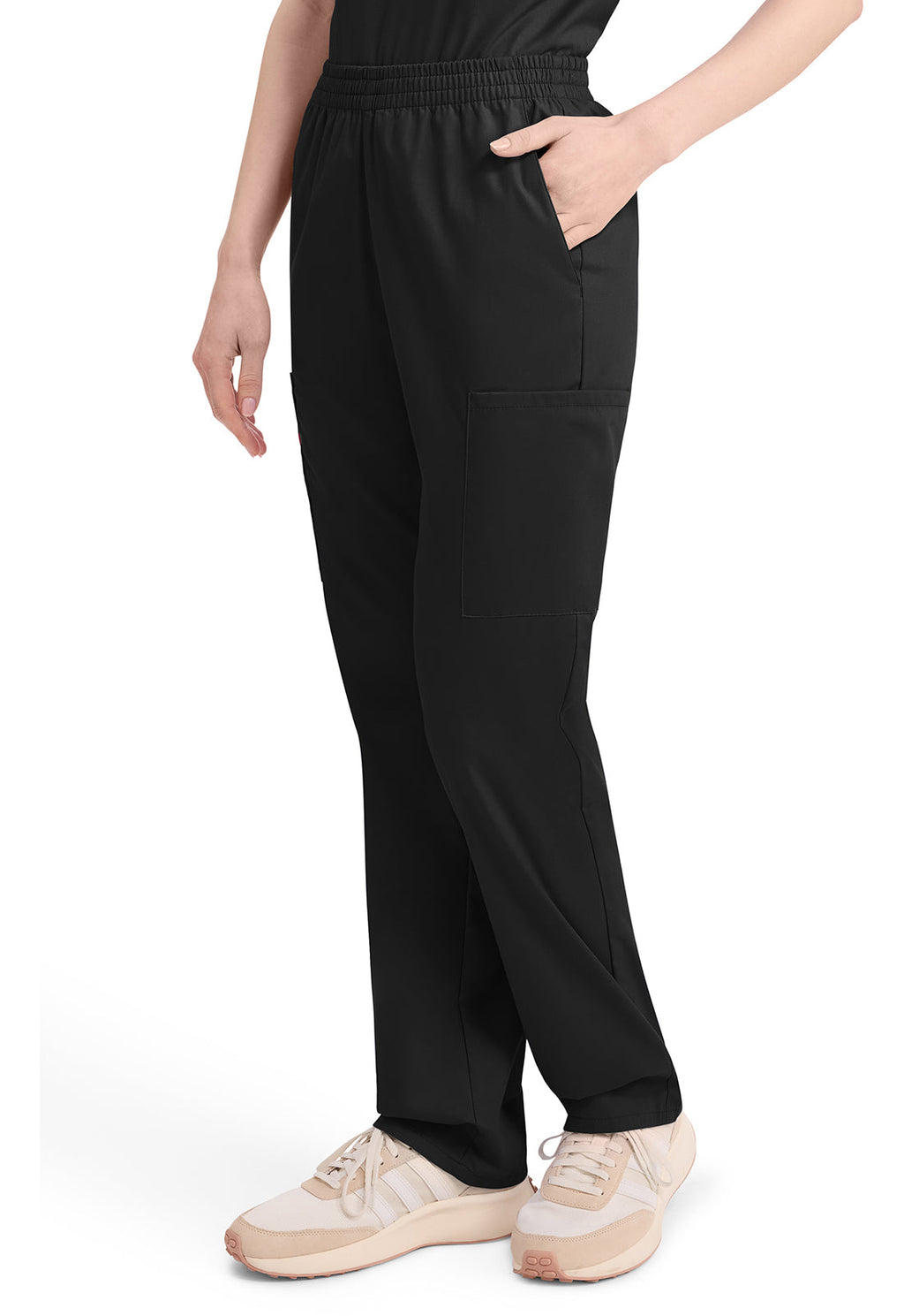 EDS Signature 86106 Women's Natural Rise Tapered Leg Pull-On Scrub Pants Black