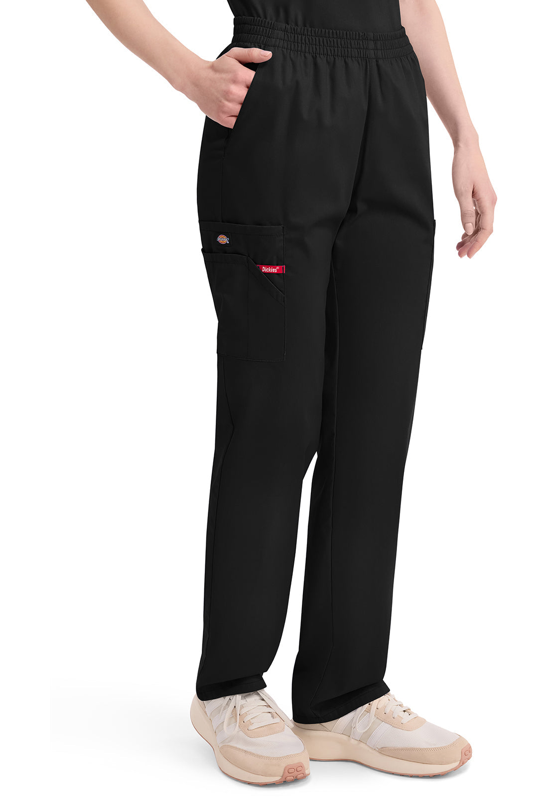 EDS Signature 86106 Women's Natural Rise Tapered Leg Pull-On Scrub Pants Black