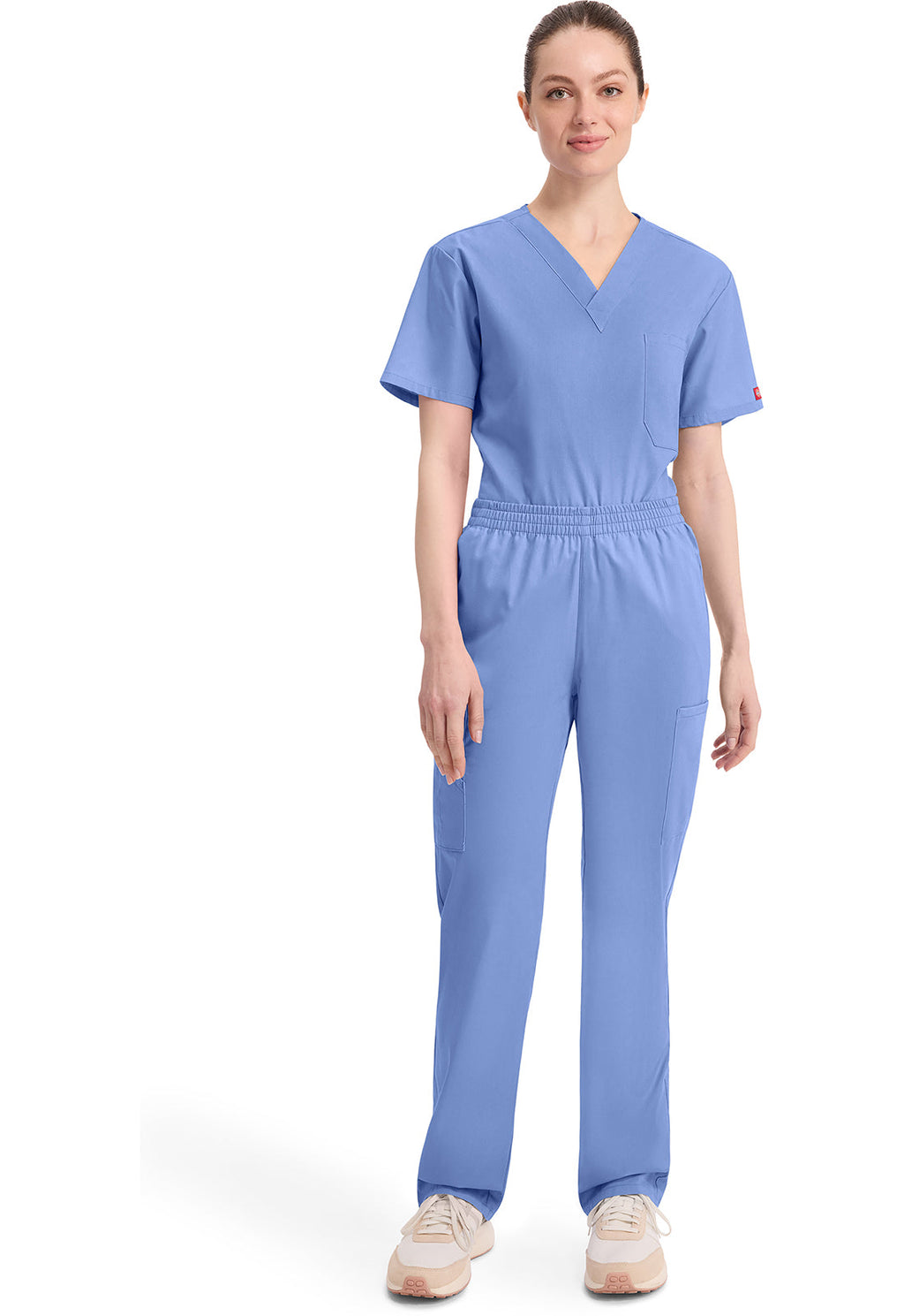 EDS Signature 86106 Women's Natural Rise Tapered Leg Pull-On Scrub Pants Ciel