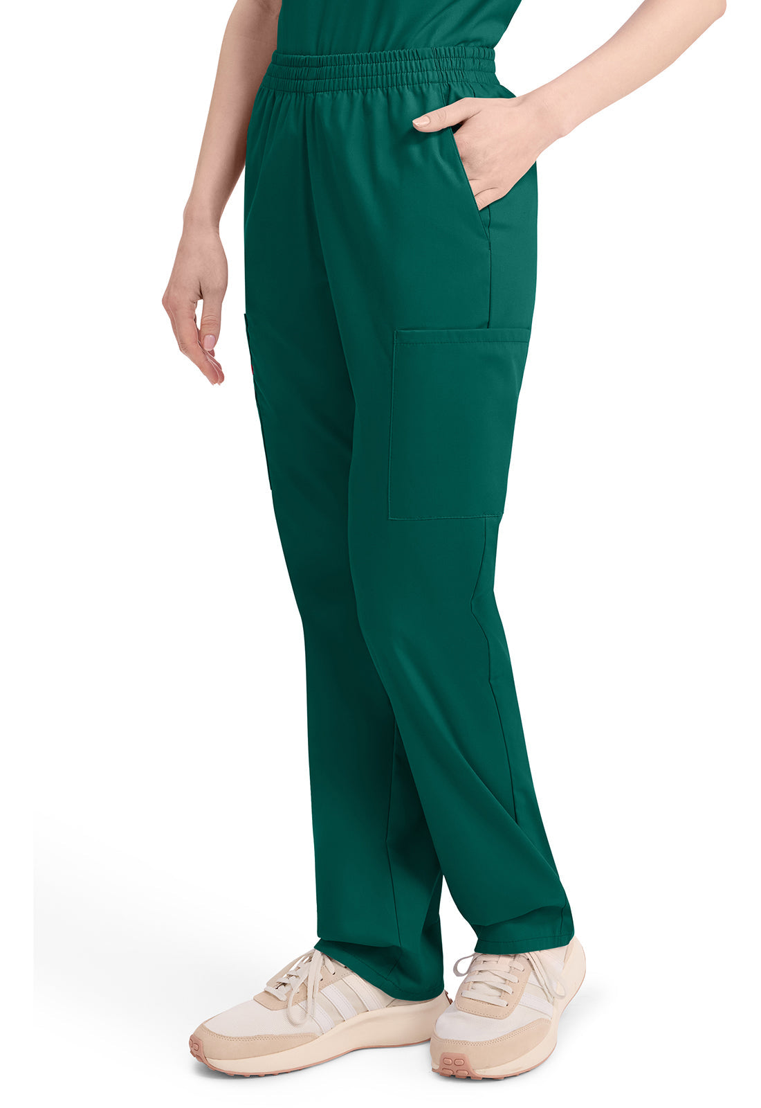 EDS Signature 86106 Women's Natural Rise Tapered Leg Pull-On Scrub Pants Hunter Green