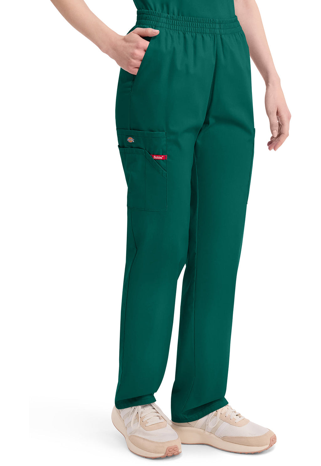 EDS Signature 86106 Women's Natural Rise Tapered Leg Pull-On Scrub Pants Hunter Green