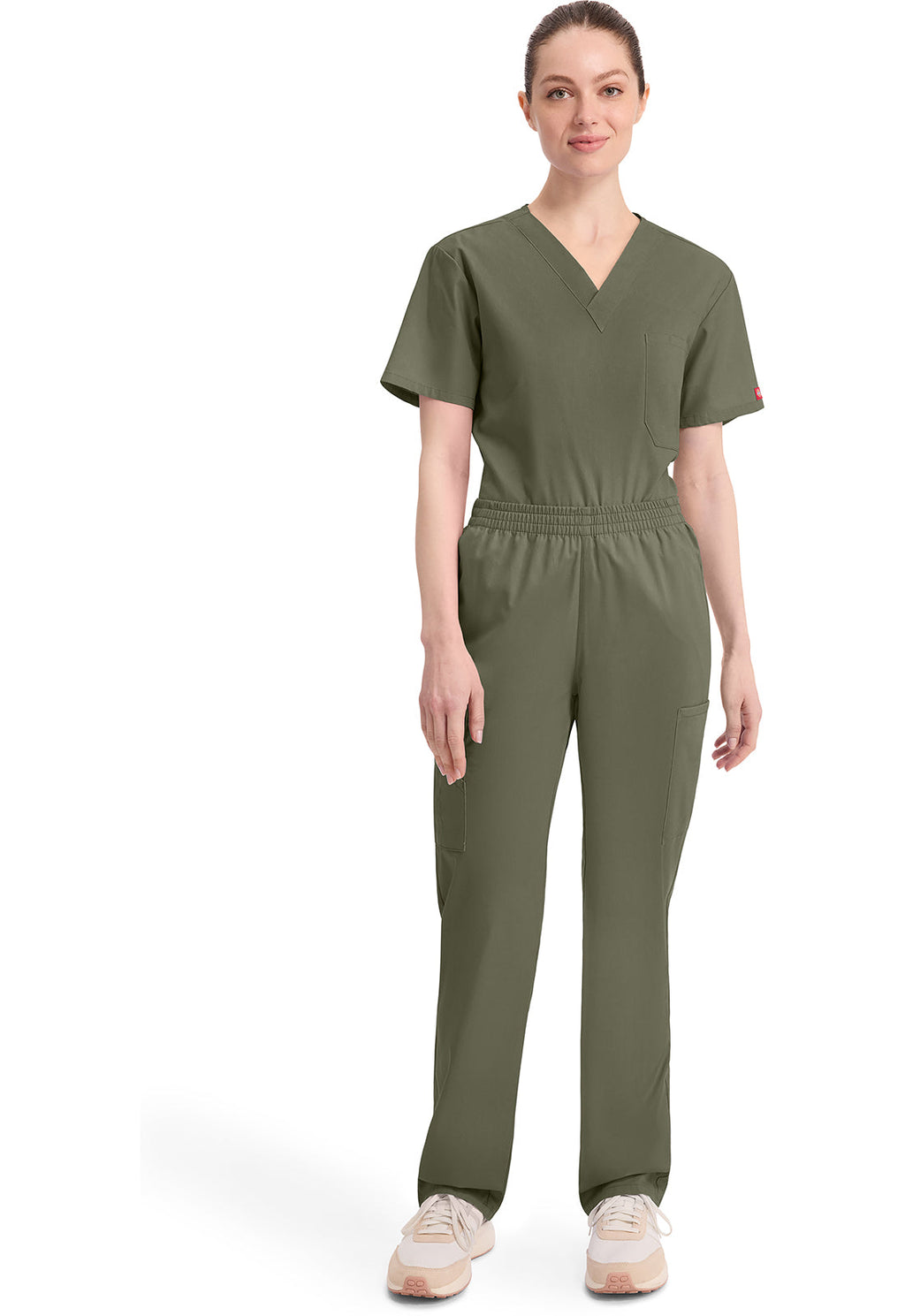 EDS Signature 86106 Women's Natural Rise Tapered Leg Pull-On Scrub Pants Olive