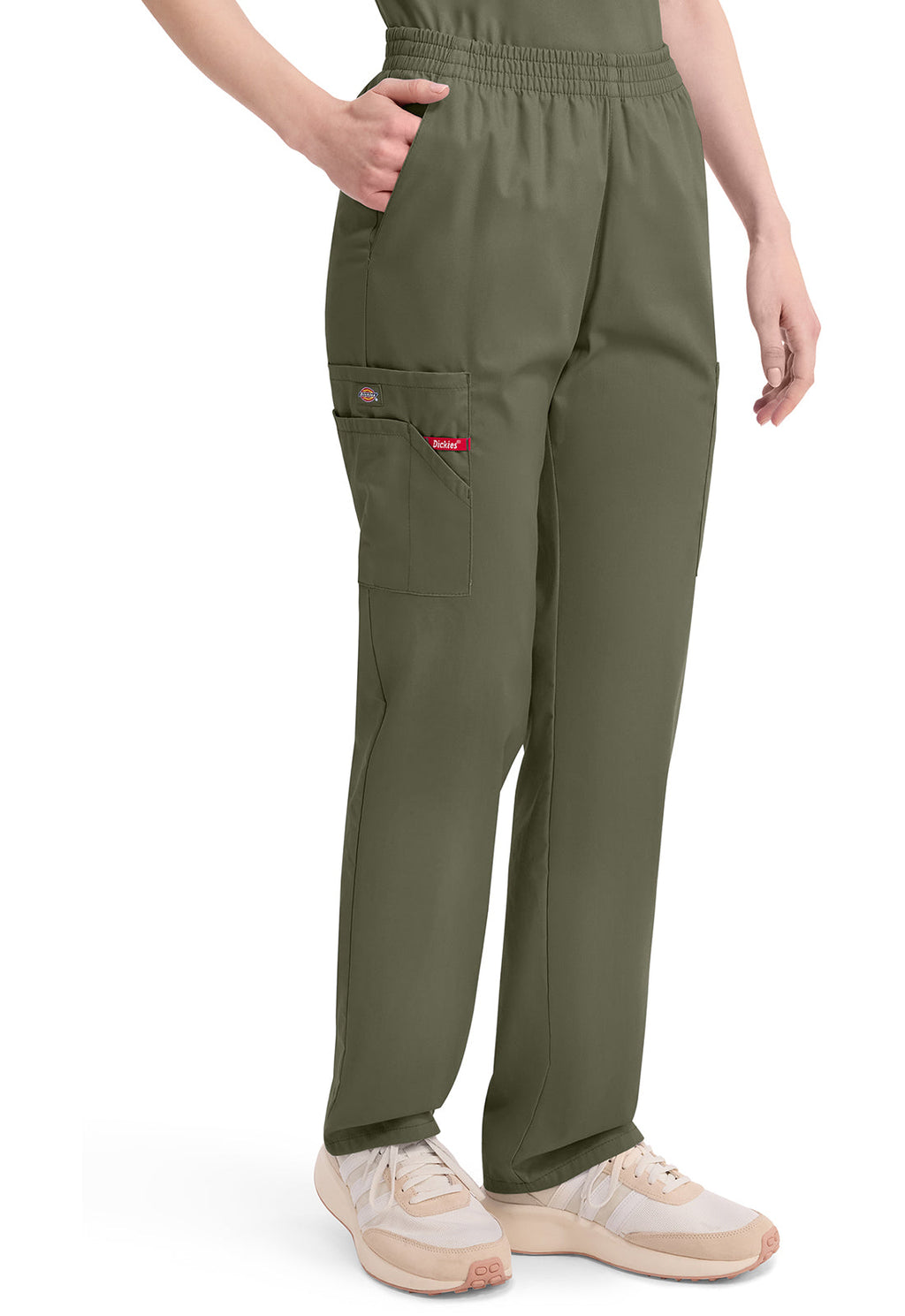 EDS Signature 86106 Women's Natural Rise Tapered Leg Pull-On Scrub Pants Olive