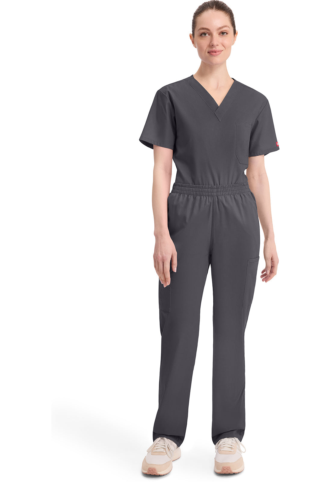 EDS Signature 86106 Women's Natural Rise Tapered Leg Pull-On Scrub Pants Pewter