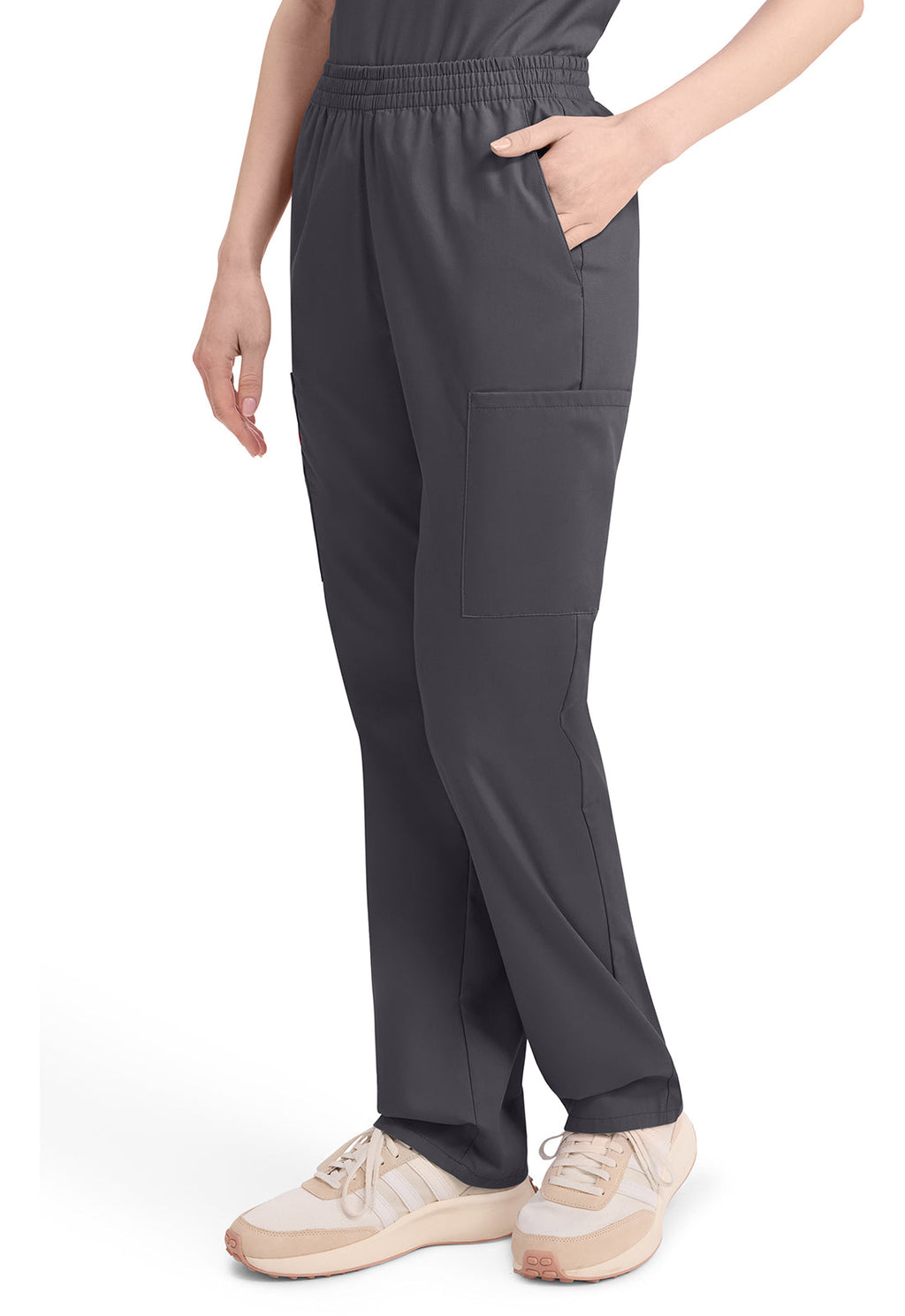 EDS Signature 86106 Women's Natural Rise Tapered Leg Pull-On Scrub Pants Pewter