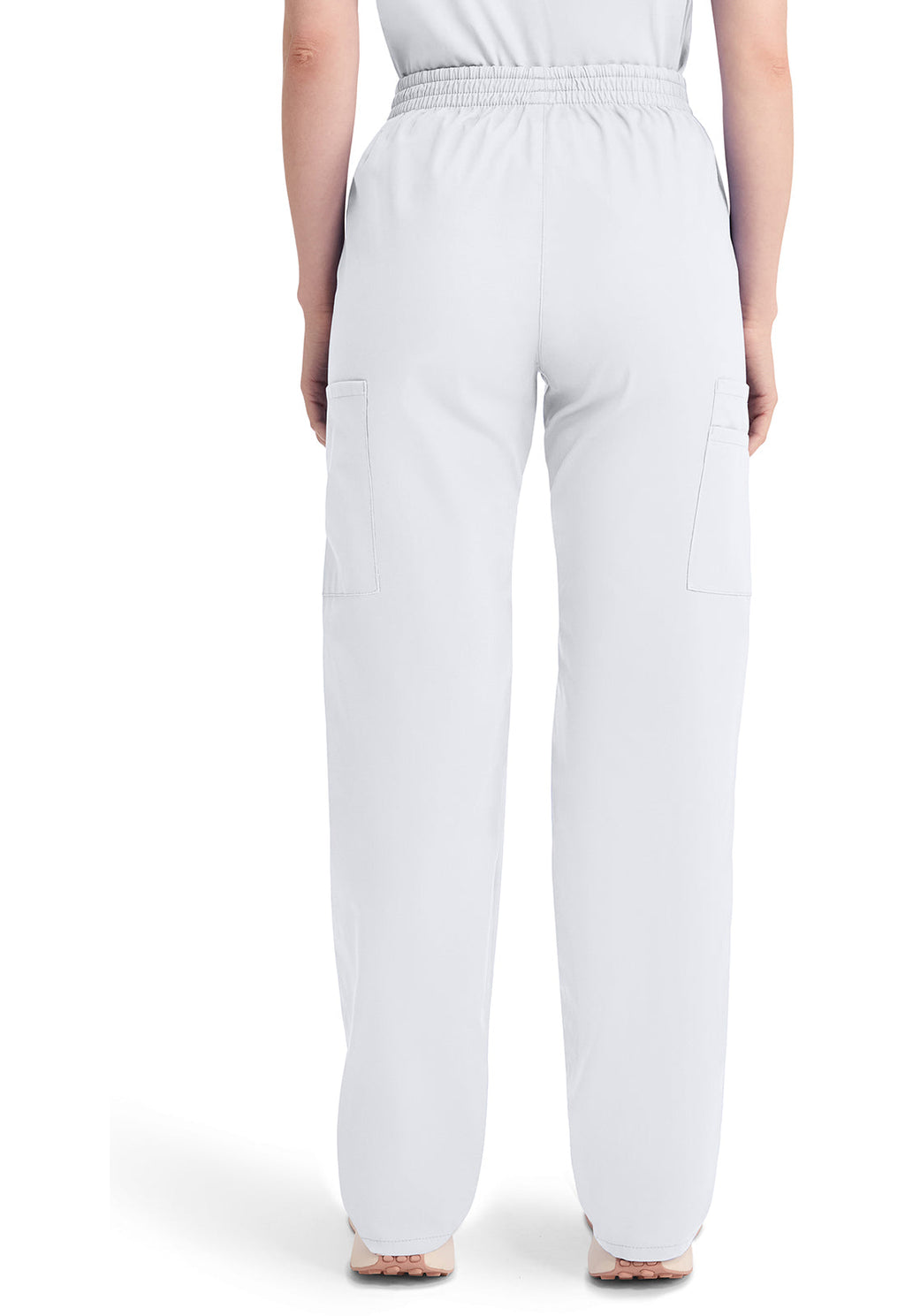 EDS Signature 86106 Women's Natural Rise Tapered Leg Pull-On Scrub Pants White