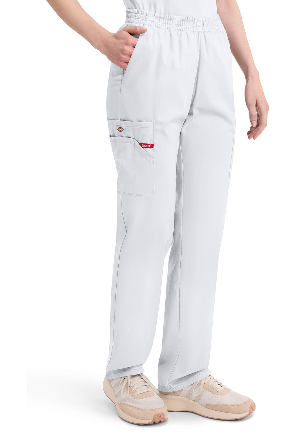 EDS Signature 86106 Women's Natural Rise Tapered Leg Pull-On Scrub Pants White