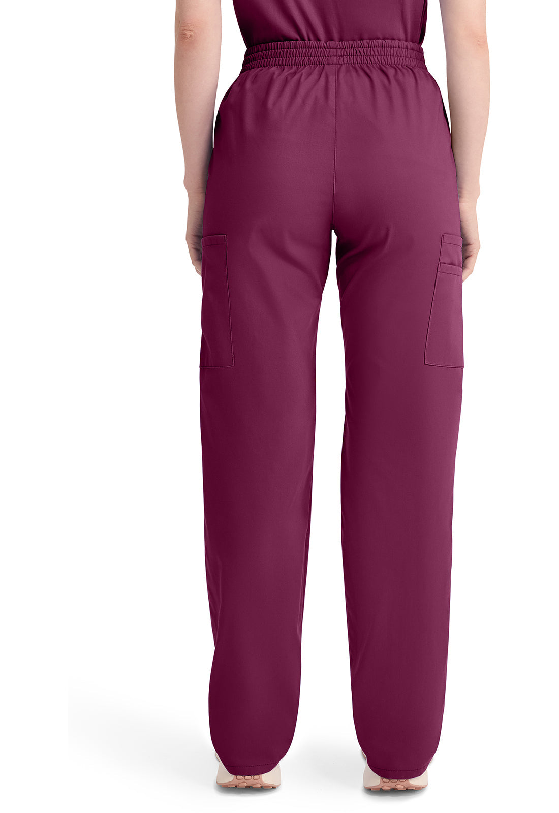 EDS Signature 86106 Women's Natural Rise Tapered Leg Pull-On Scrub Pants Wine