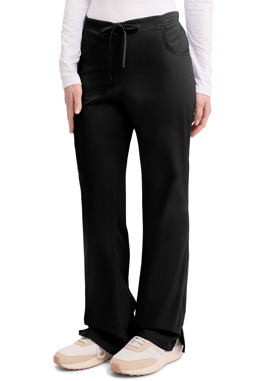 EDS Signature 86206 Women's Mid Rise Drawstring Cargo Scrub Pants Black