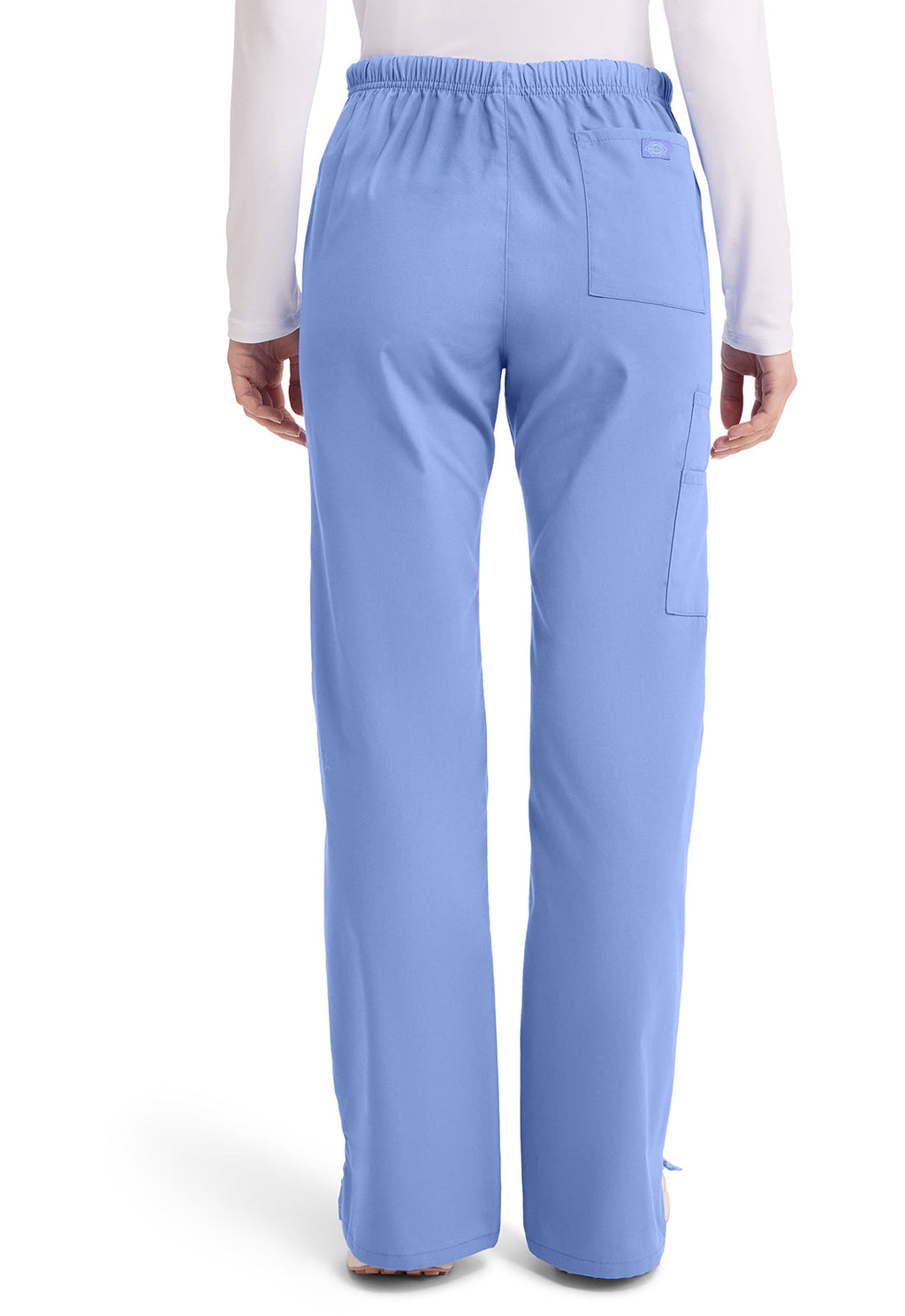 EDS Signature 86206 Women's Mid Rise Drawstring Cargo Scrub Pants Ciel