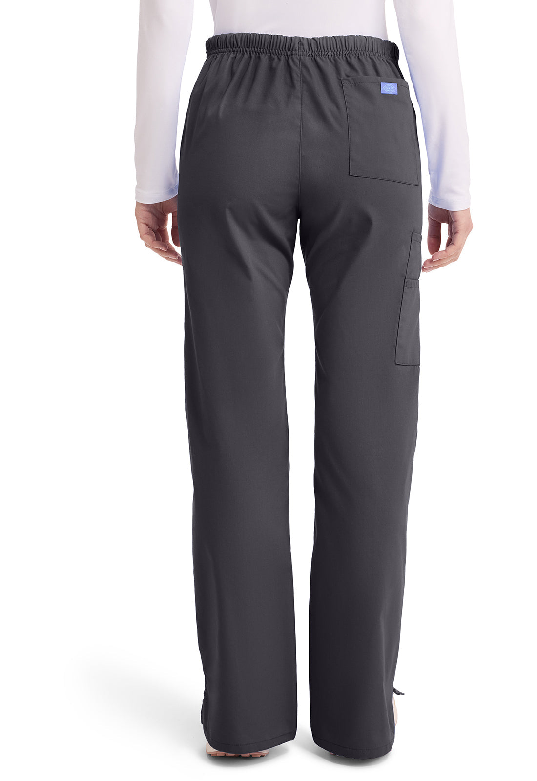 EDS Signature 86206 Women's Mid Rise Drawstring Cargo Scrub Pants Pewter