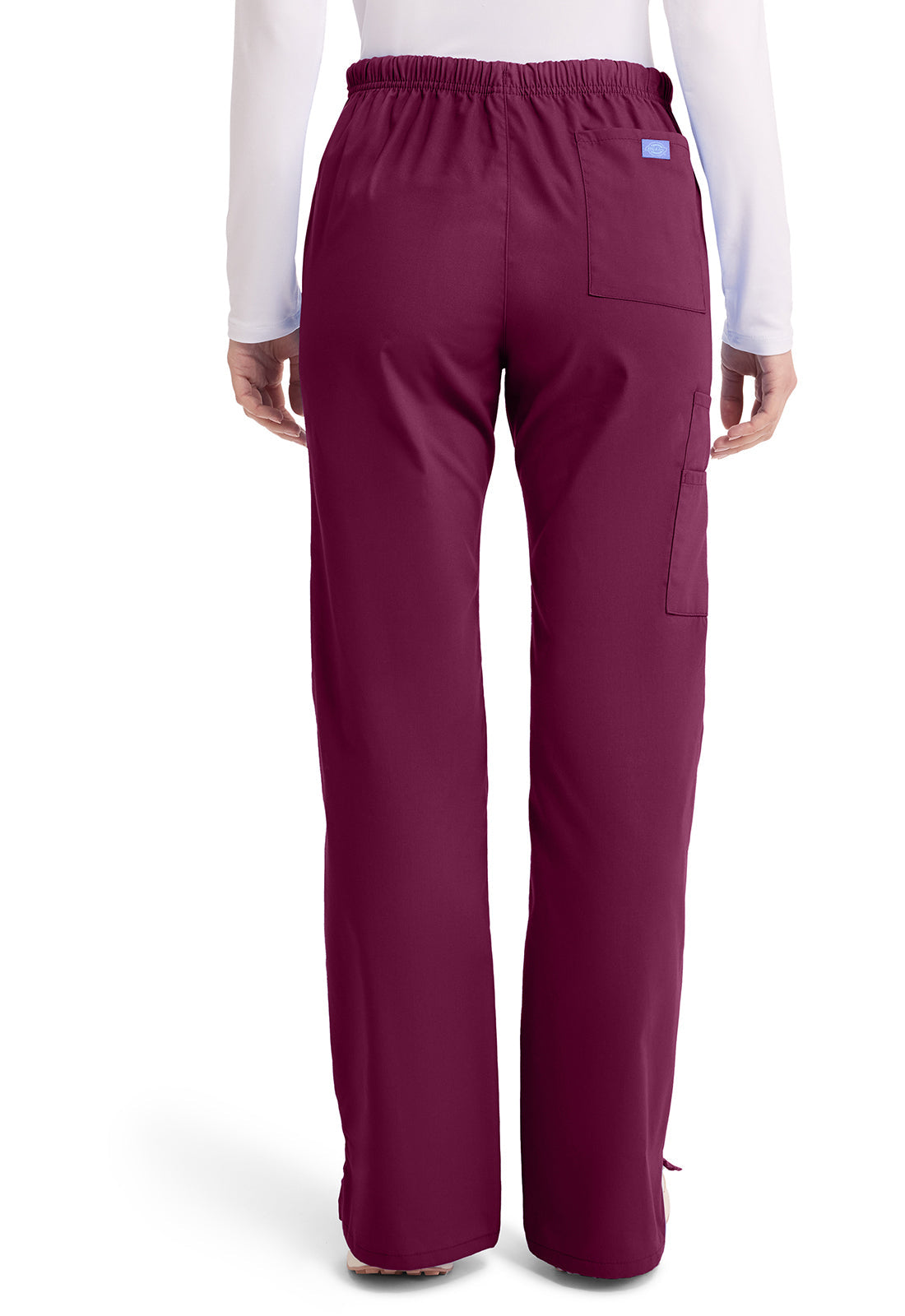EDS Signature 86206 Women's Mid Rise Drawstring Cargo Scrub Pants Wine