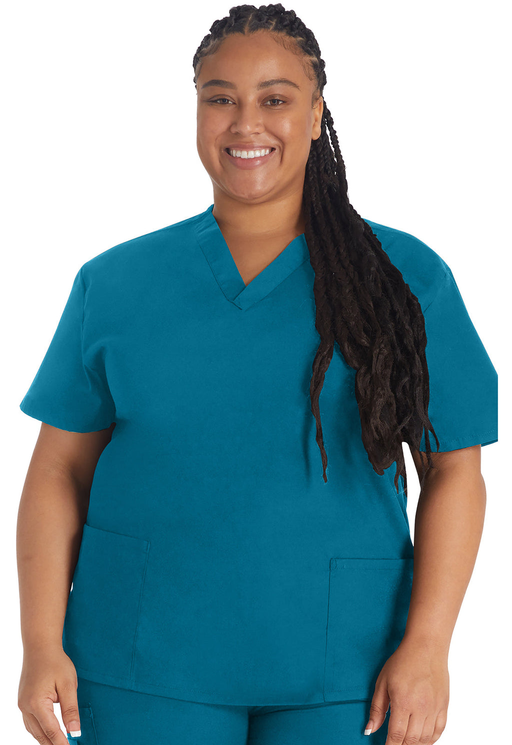 EDS Signature 86706 Women's V-Neck Scrub Top Caribbean Blue