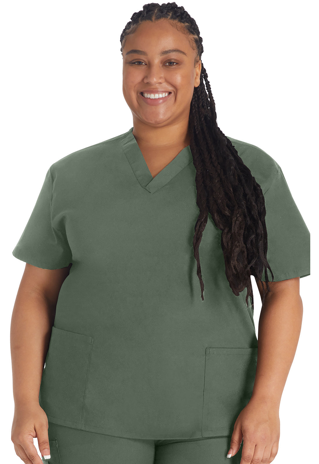 EDS Signature 86706 Women's V-Neck Scrub Top Olive