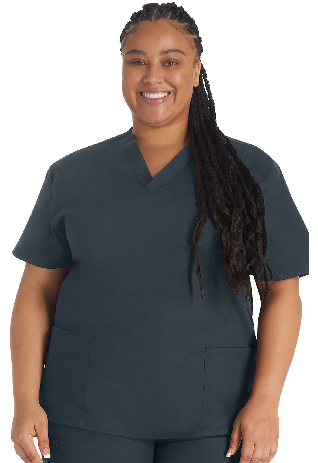 EDS Signature 86706 Women's V-Neck Scrub Top Pewter