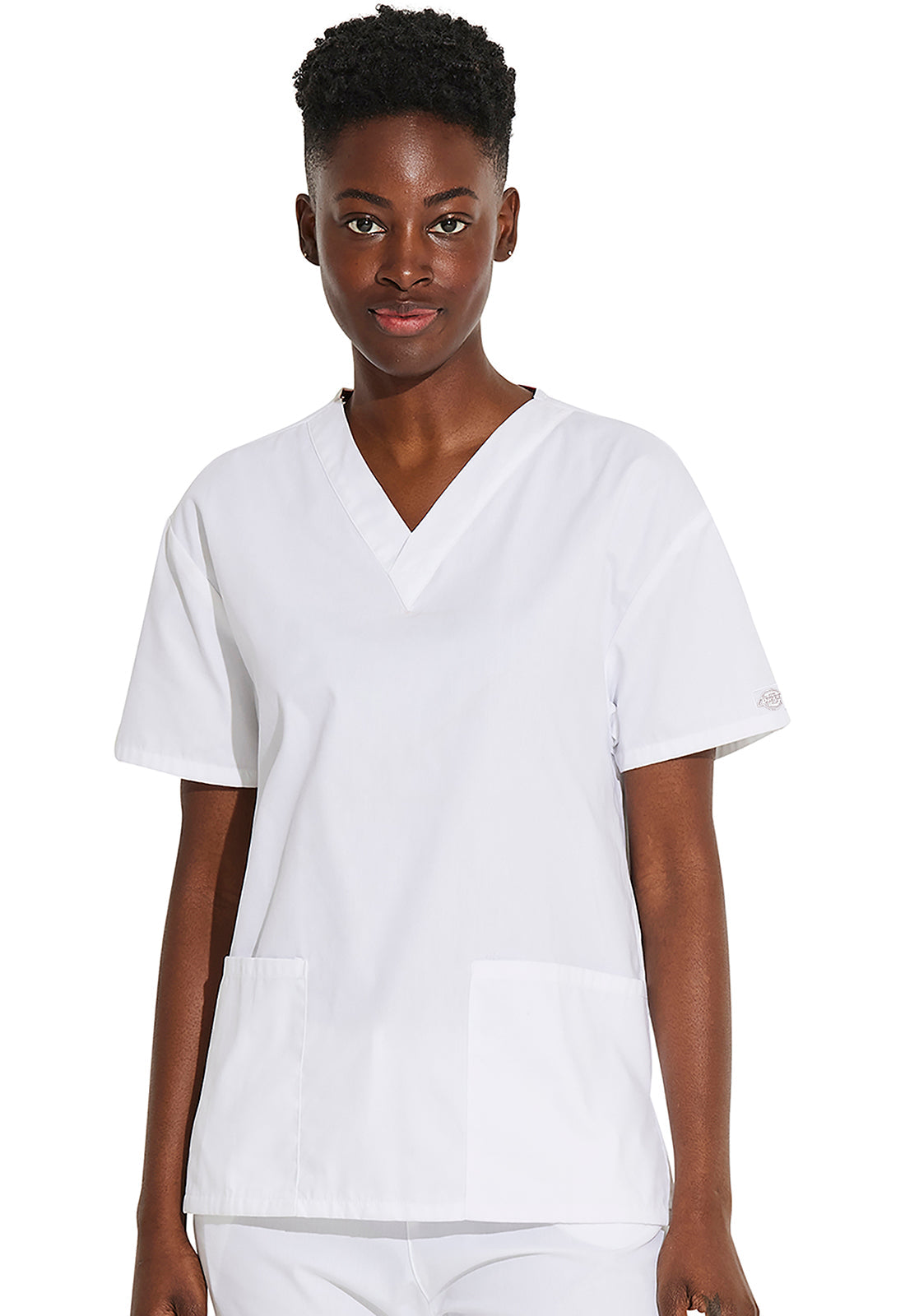 EDS Signature 86706 Women's V-Neck Scrub Top White