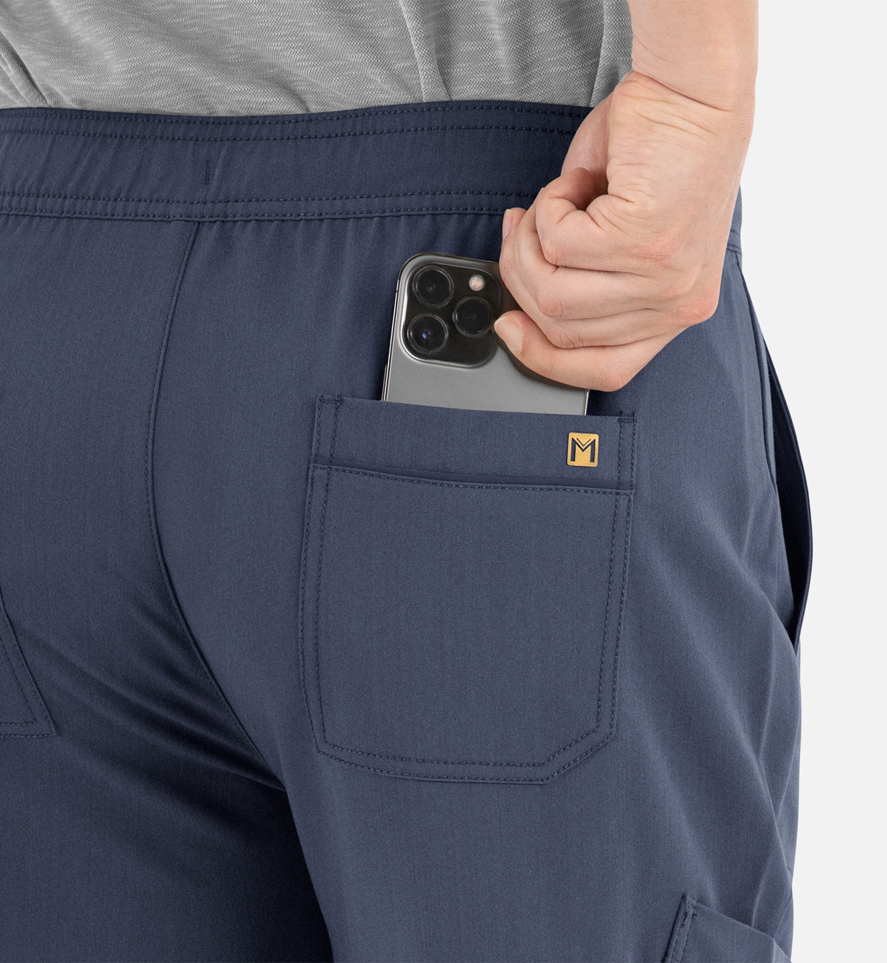 Matrix Pro Men's 8901 Men's Half Elastic Waistband Cargo Pants Heather Navy
