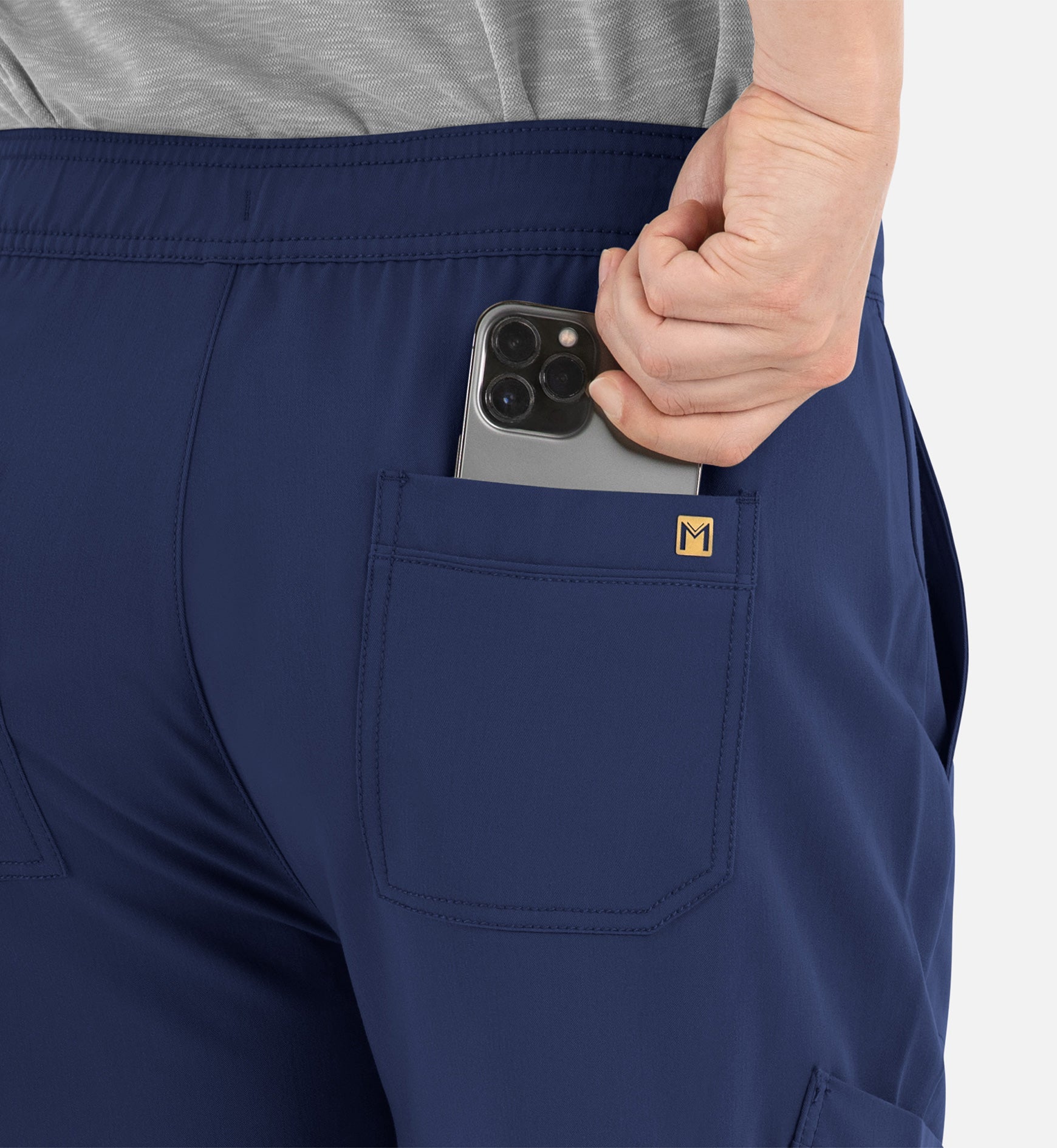Matrix Pro Men's 8901 Men's Half Elastic Waistband Cargo Pants Navy