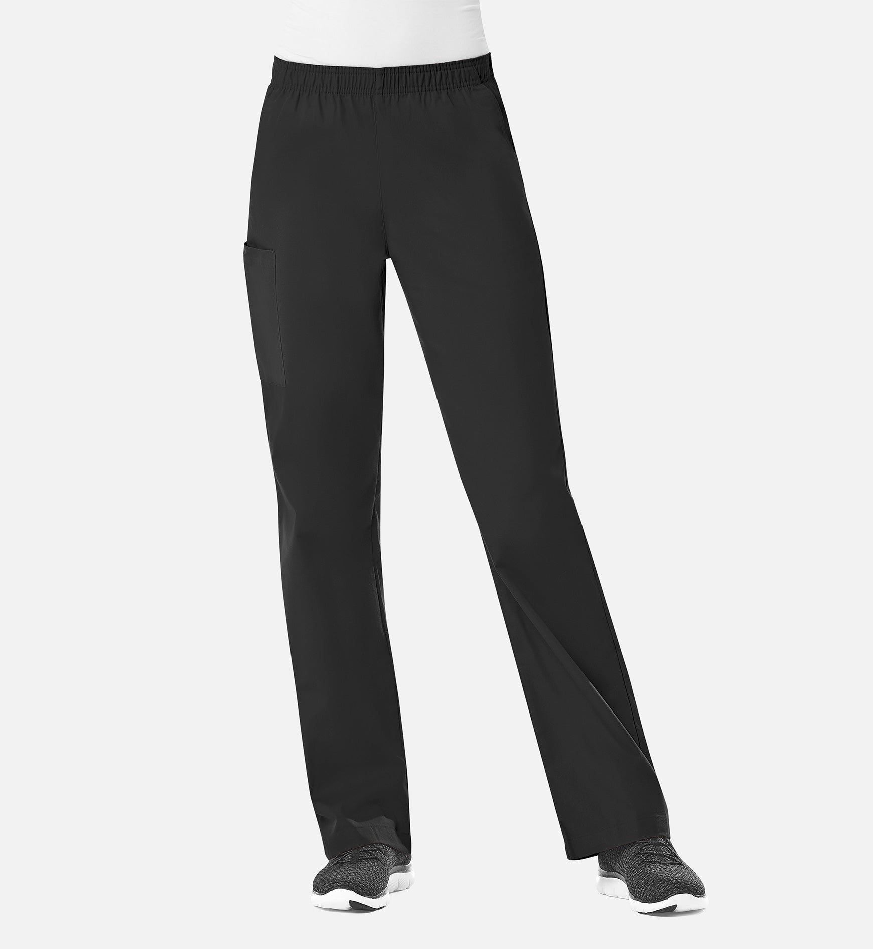 Core 9016 Women's Full Elastic Waistband Cargo Pants Black