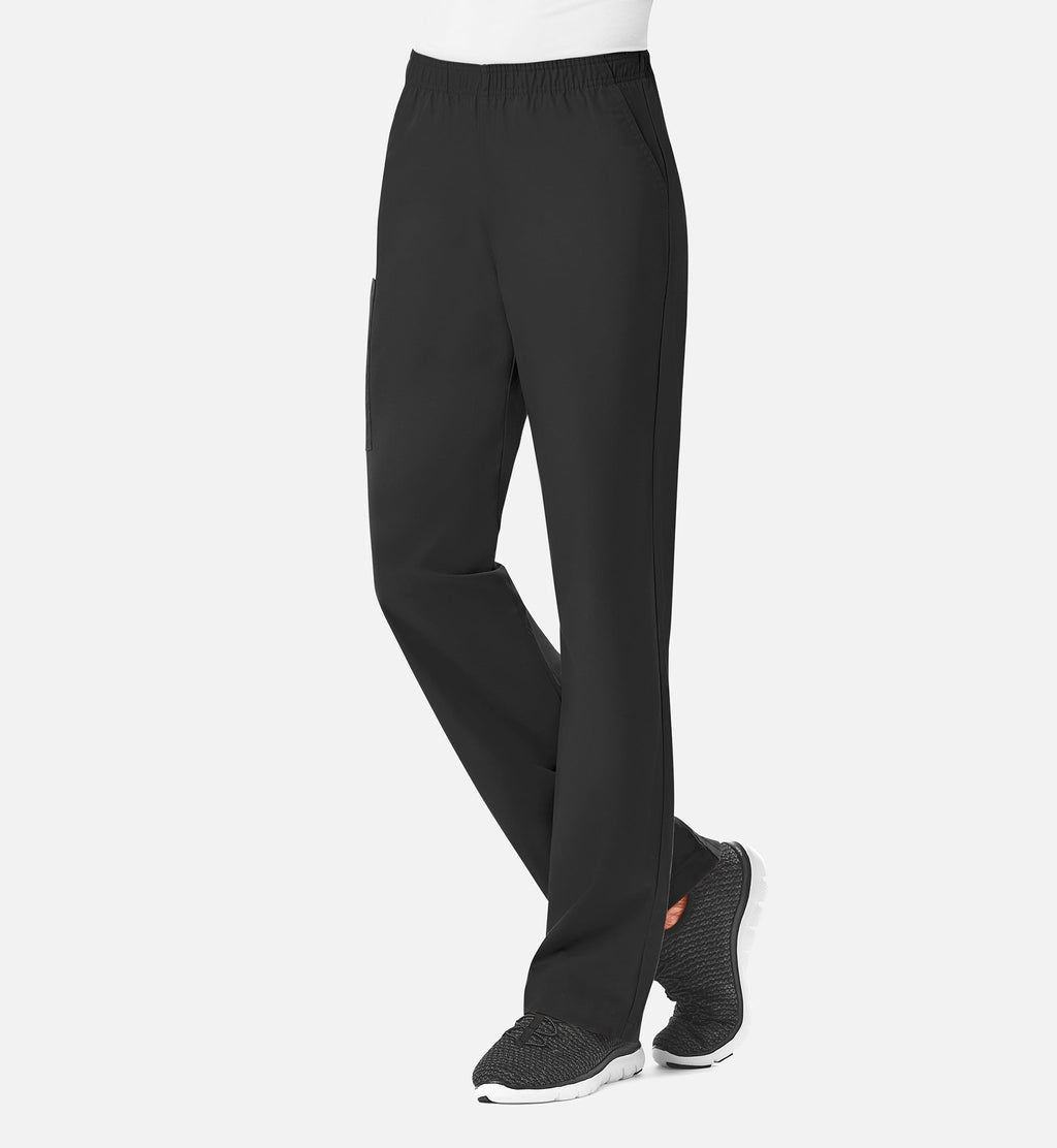Core 9016 Women's Full Elastic Waistband Cargo Pants Black