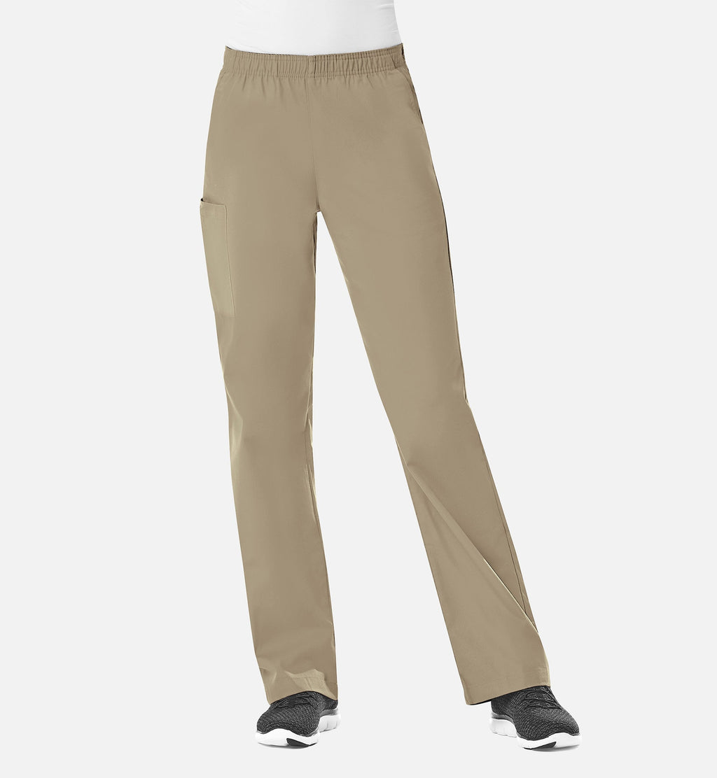 Core 9016 Women's Full Elastic Waistband Cargo Pants Khaki