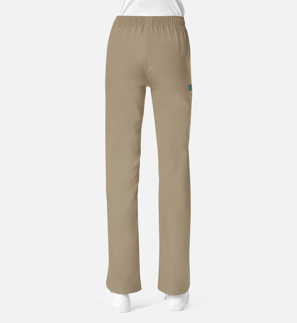 Core 9016 Women's Full Elastic Waistband Cargo Pants Khaki