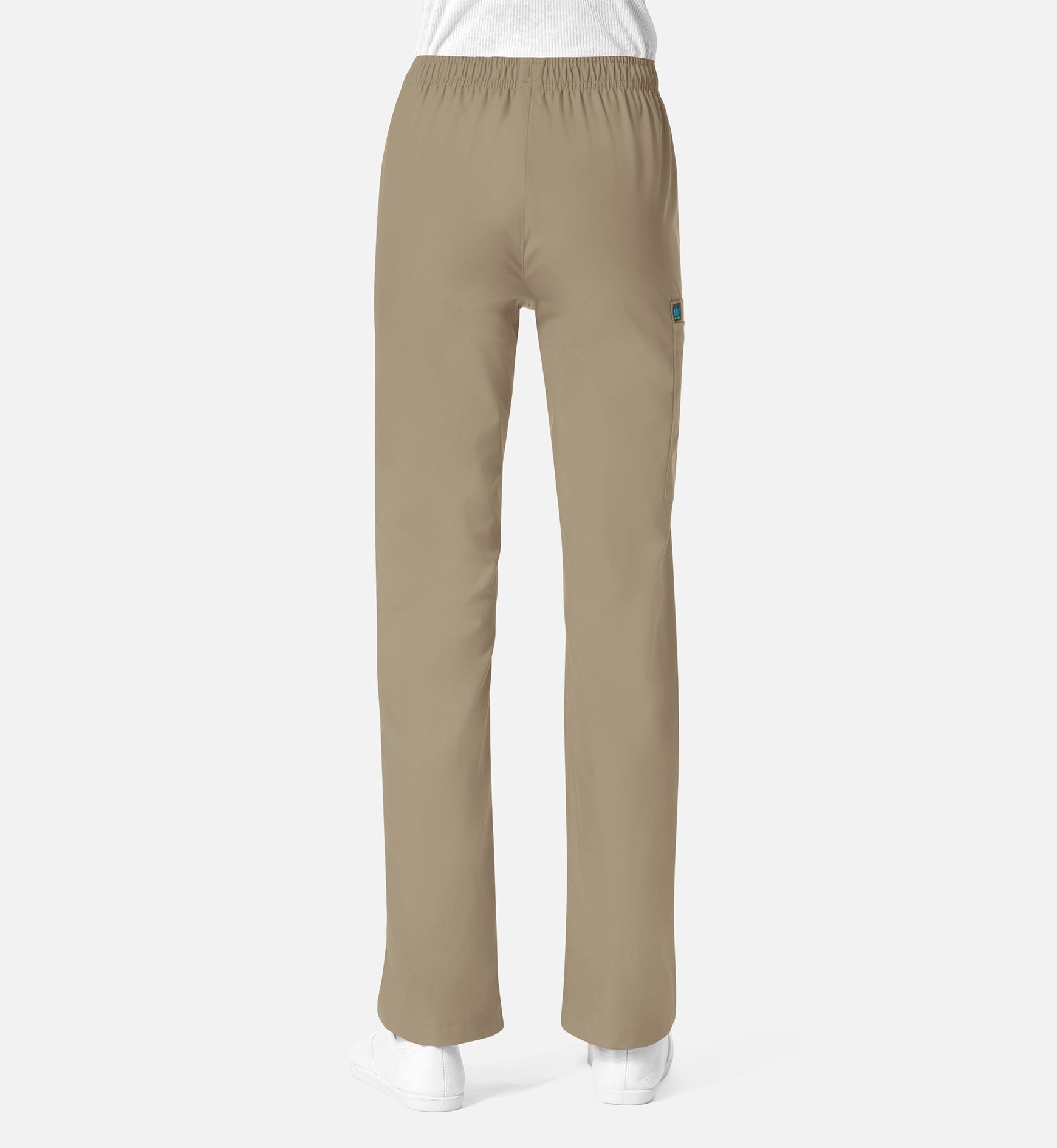 Core 9016 Women's Full Elastic Waistband Cargo Pants Khaki