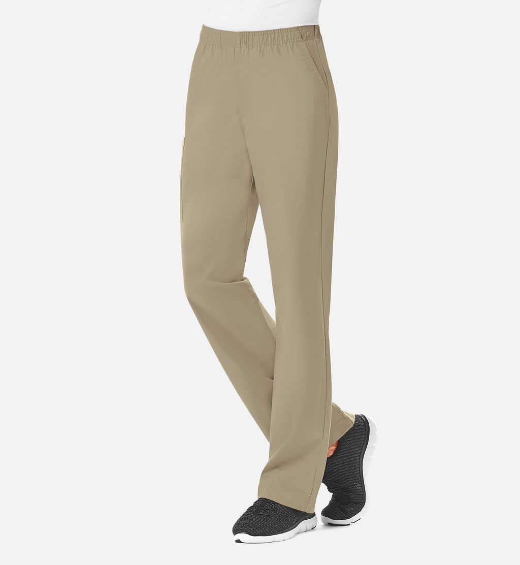 Core 9016 Women's Full Elastic Waistband Cargo Pants Khaki