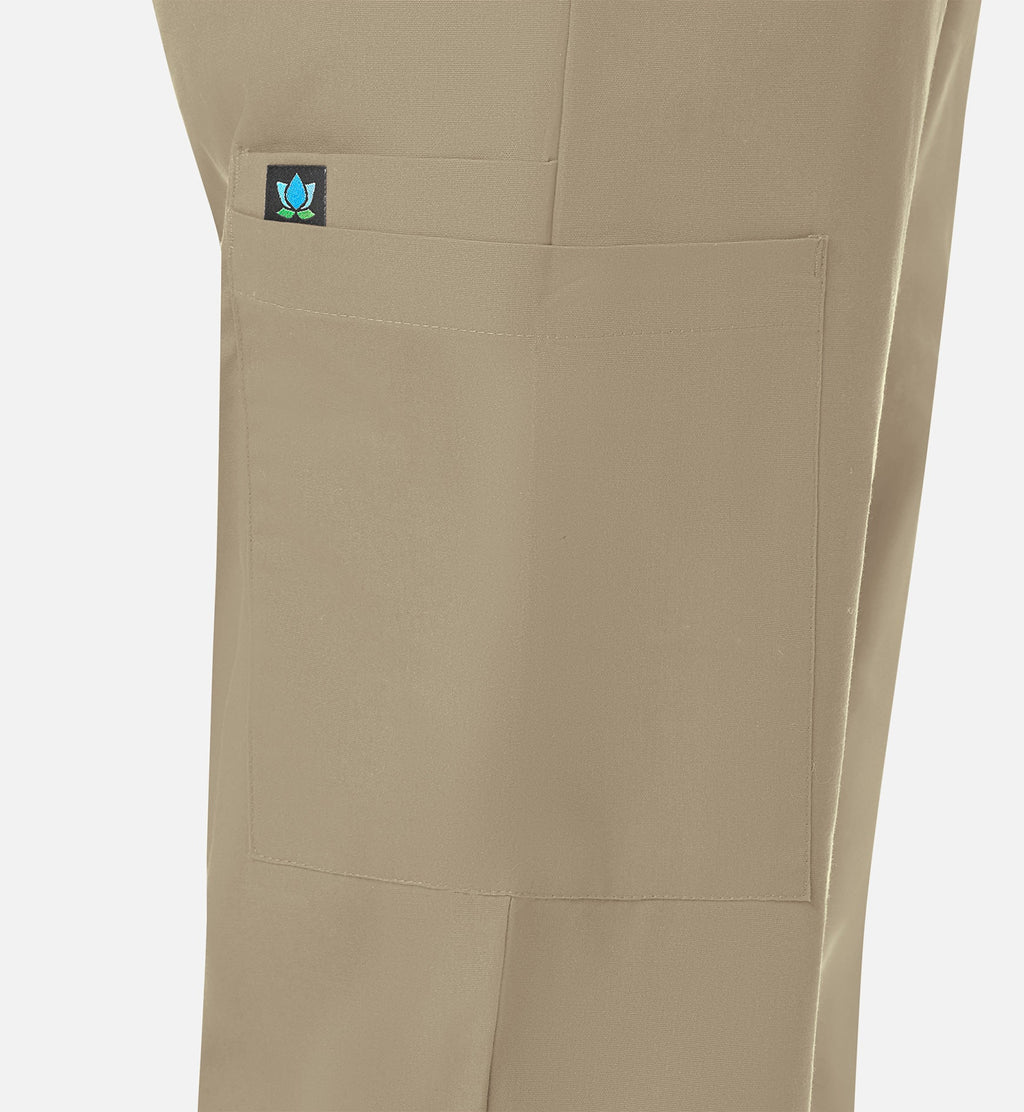Core 9016 Women's Full Elastic Waistband Cargo Pants Khaki