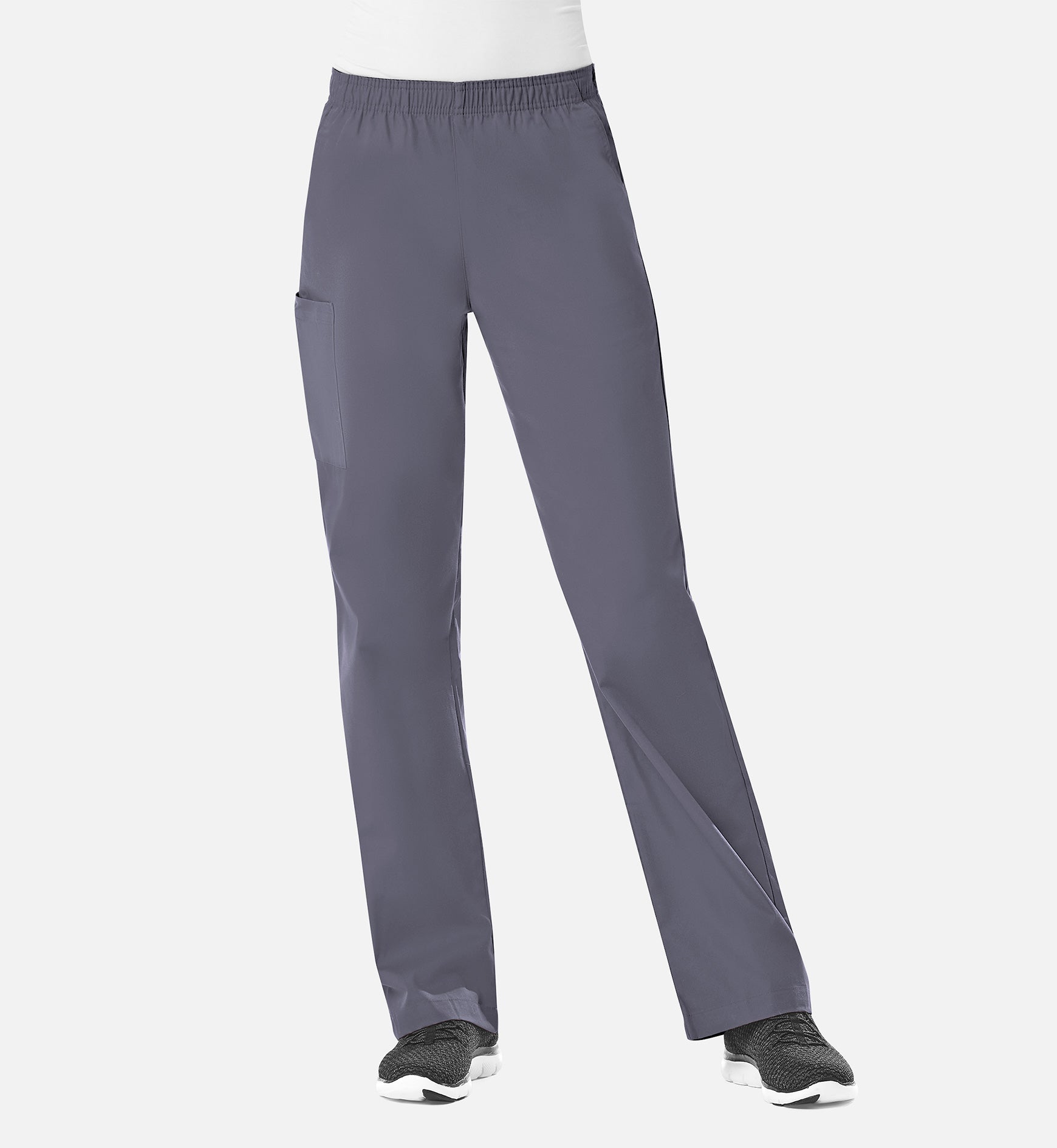 Core 9016 Women's Full Elastic Waistband Cargo Pants Pewter