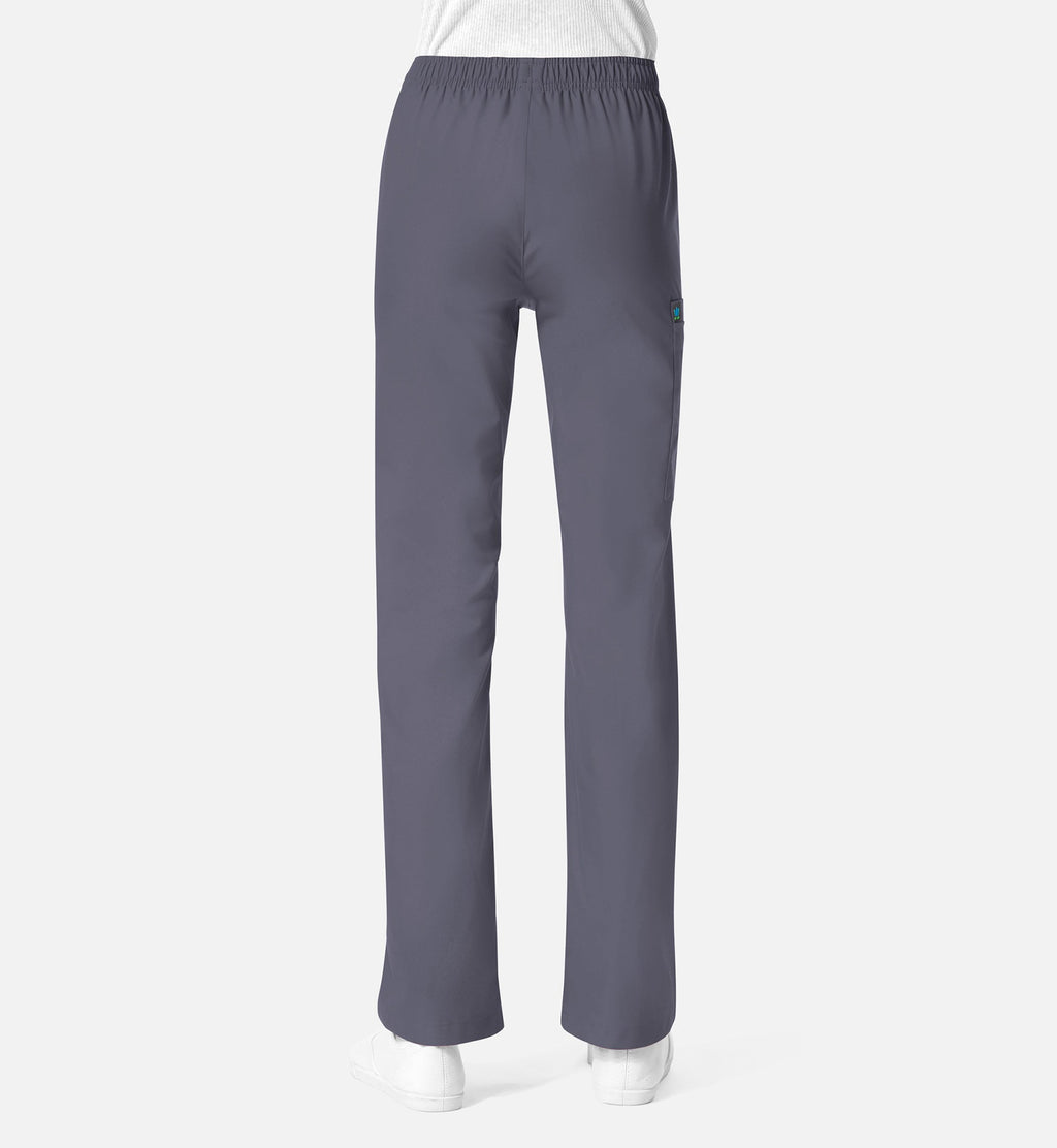 Core 9016 Women's Full Elastic Waistband Cargo Pants Pewter