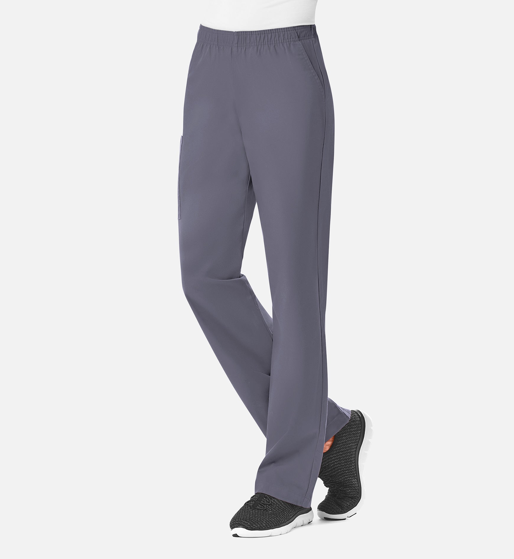 Core 9016 Women's Full Elastic Waistband Cargo Pants Pewter