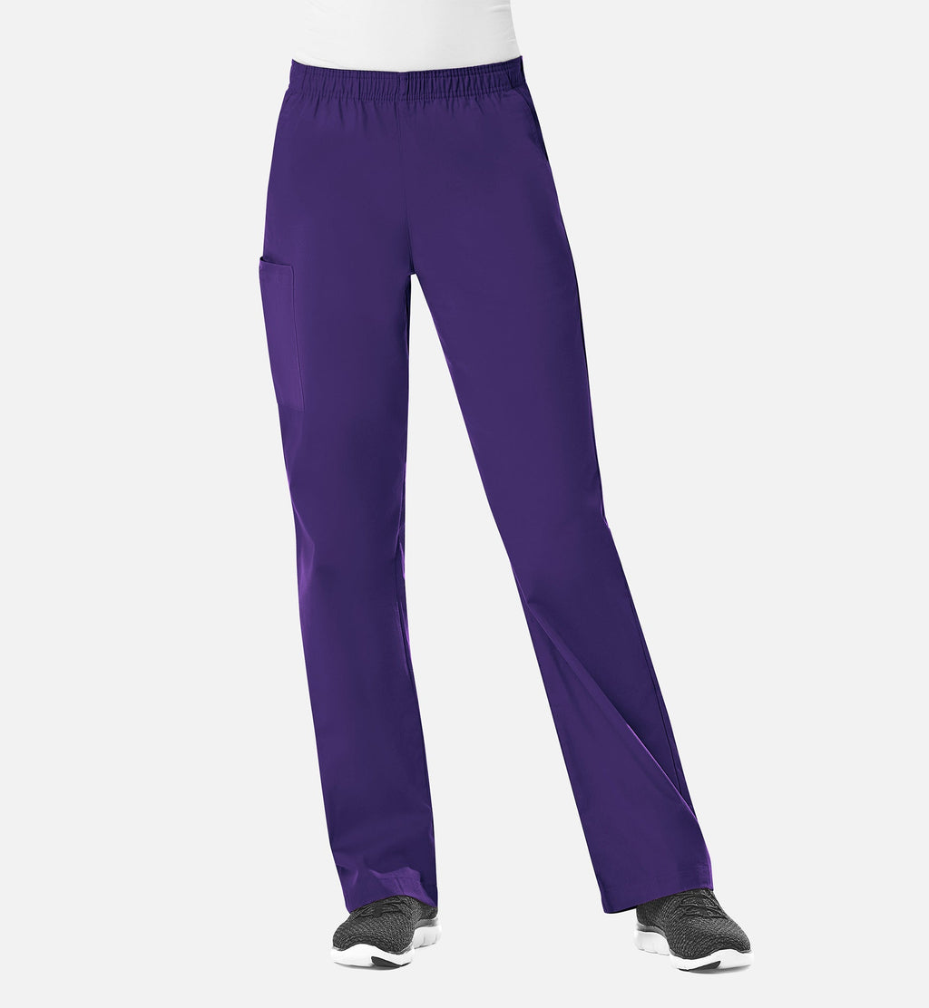 Core 9016 Women's Full Elastic Waistband Cargo Pants Purple