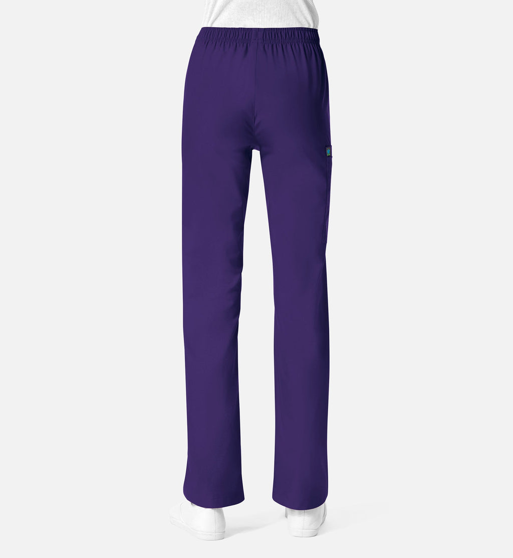 Core 9016 Women's Full Elastic Waistband Cargo Pants Purple
